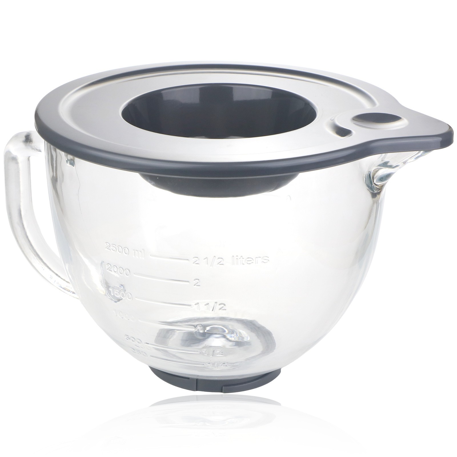 4.7L Glass Mixing bowl Jug for KitchenAid Stand Mixer K40 5KSM5GB + Lid Cover