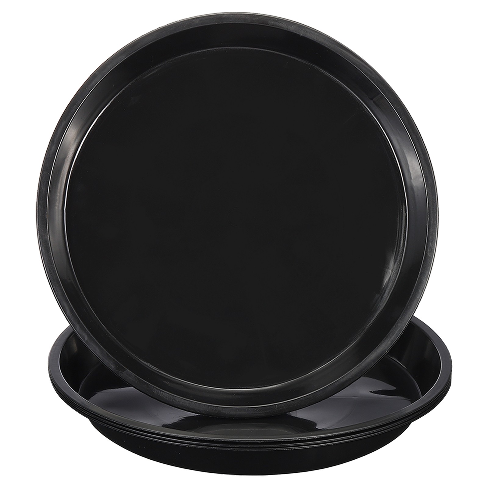 4Pcs Plastic Plant Saucer 22" Round Plant Pots Drip Water Tray Black