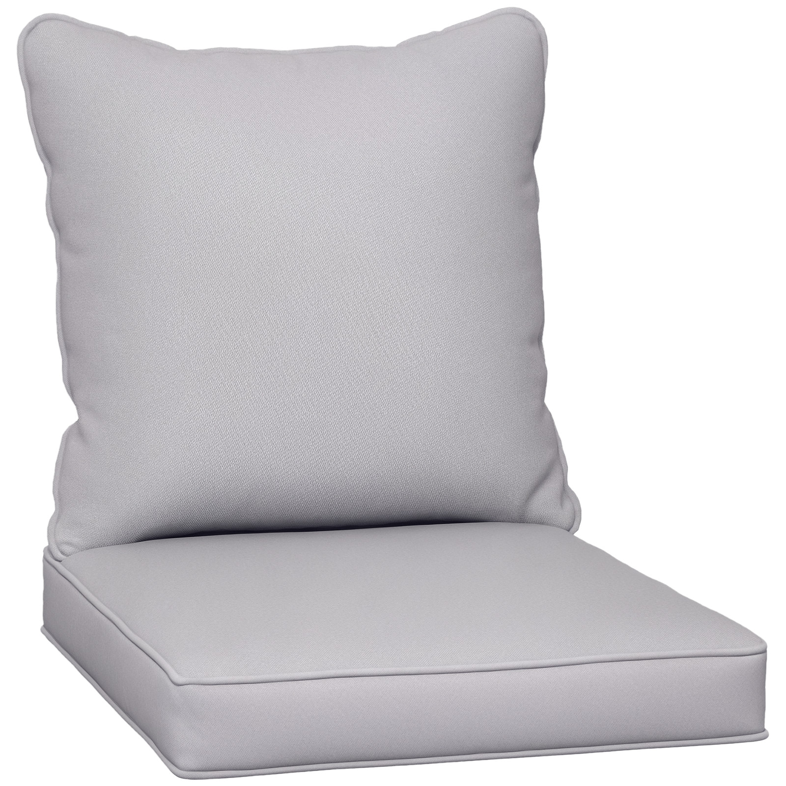 Outsunny Garden Chair Cushion with Seat & Back Pad, CUSHION ONLY, Light Grey