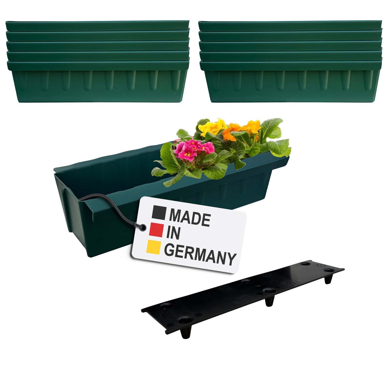 Pallet Flower Box 10X Dark Green Insert For Hanging Plant Box