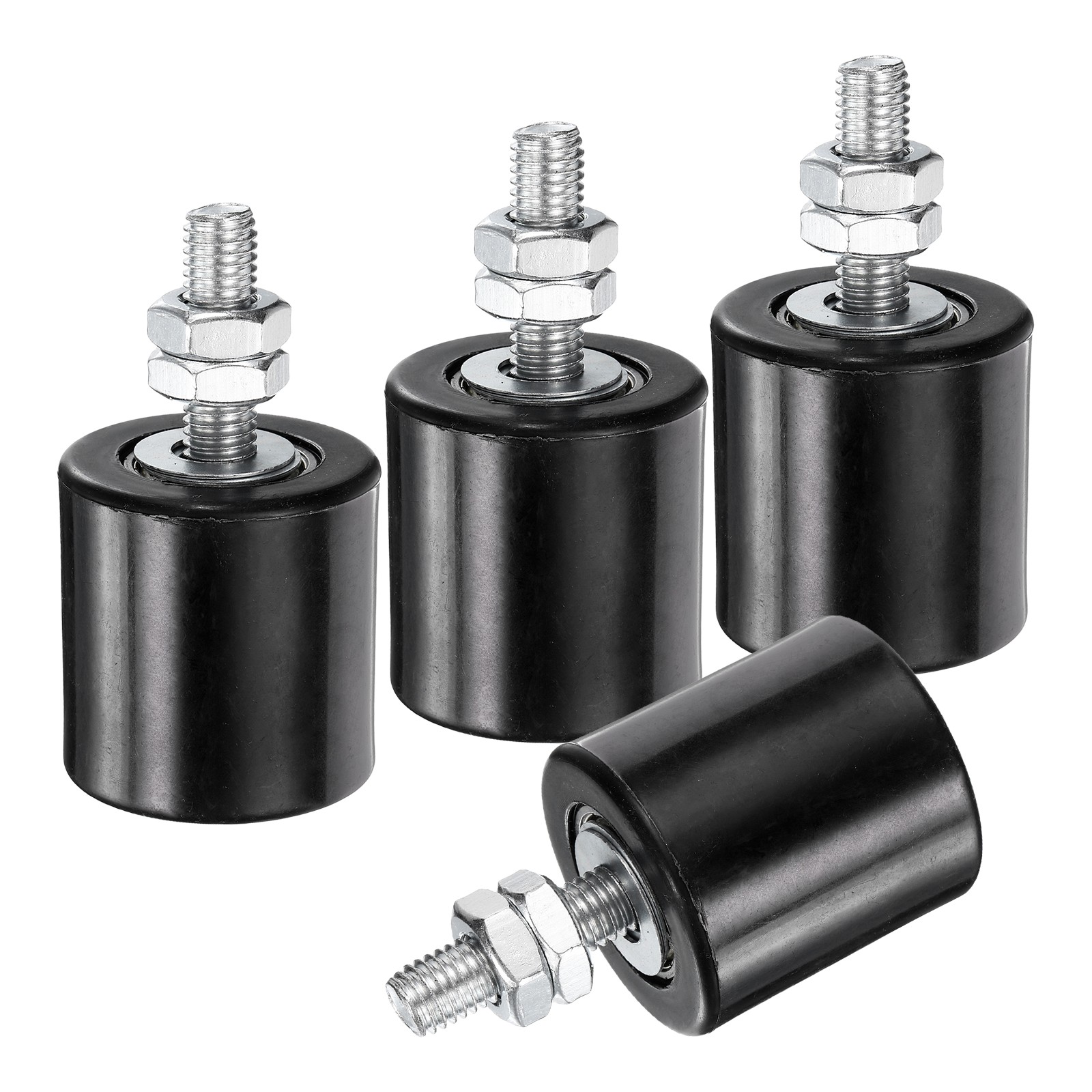 4Pcs Slide Gate Guide Roller, 1.7" Nylon Sliding Gate Support Assembly, Black