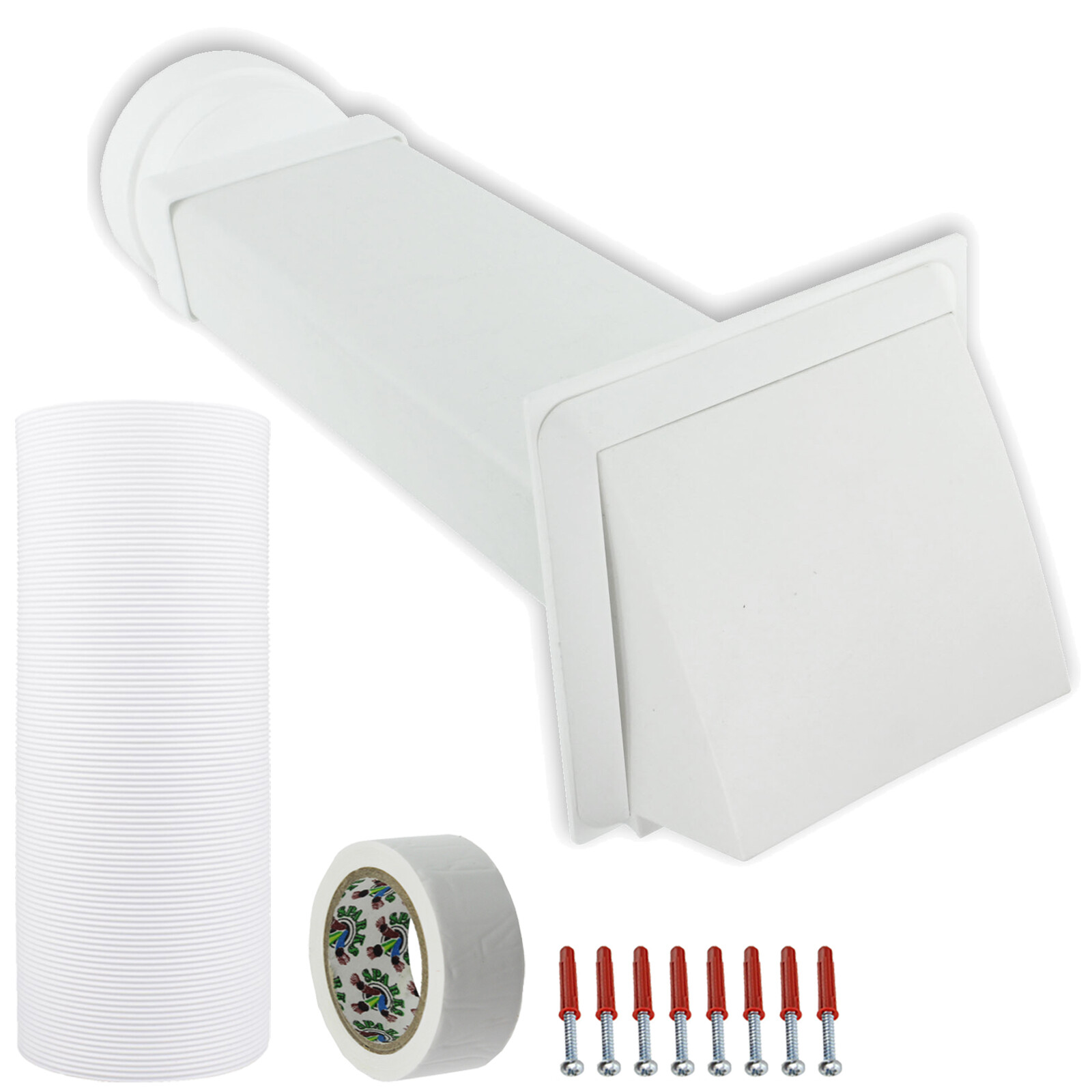 Exterior Wall Venting Kit 5" 125mm & 6m Extension Hose for Cooker Hood Extractor