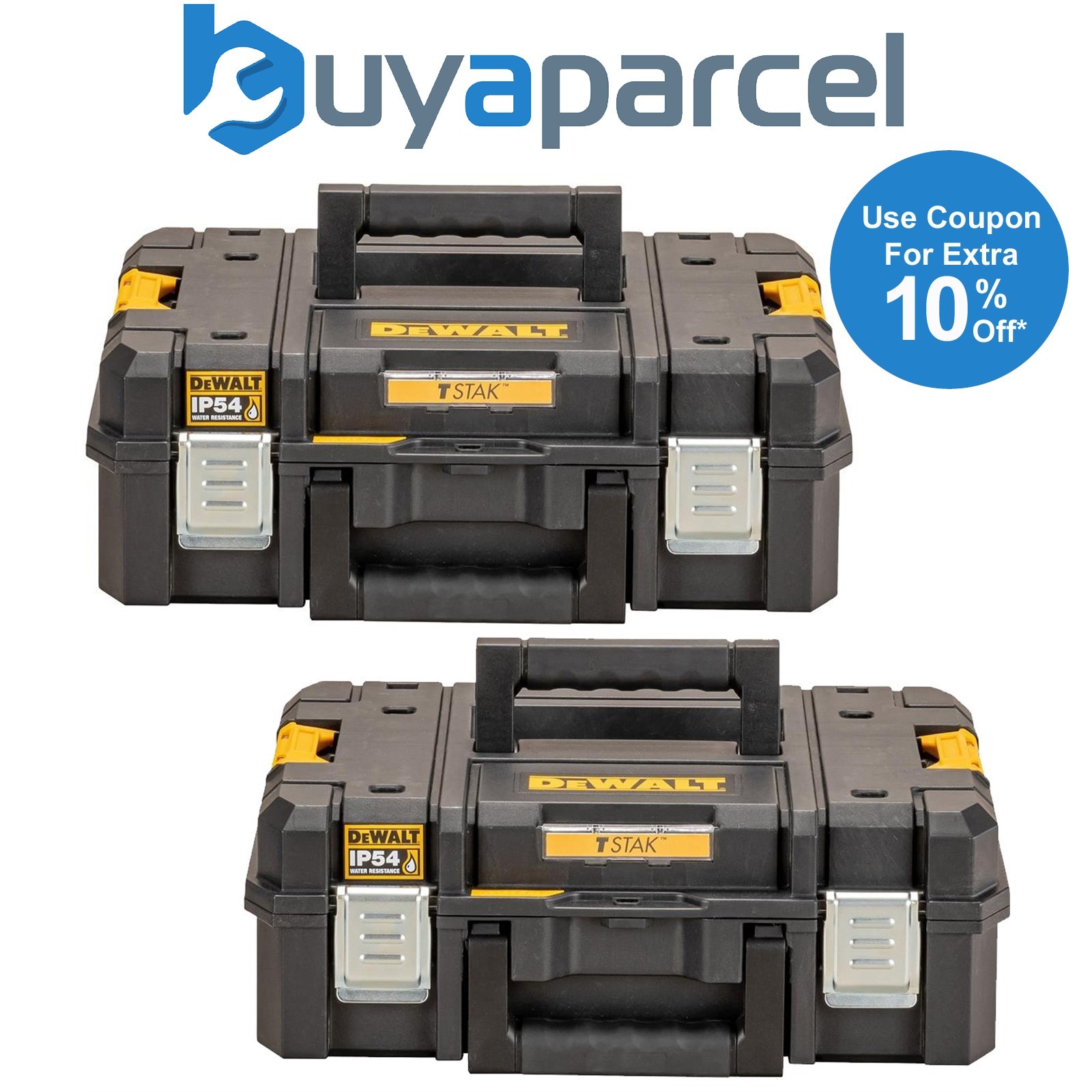 Dewalt DWST83345-1 TStak 2.0 IP54 Power Tool Storage Box Capacity Heavy Duty x2
