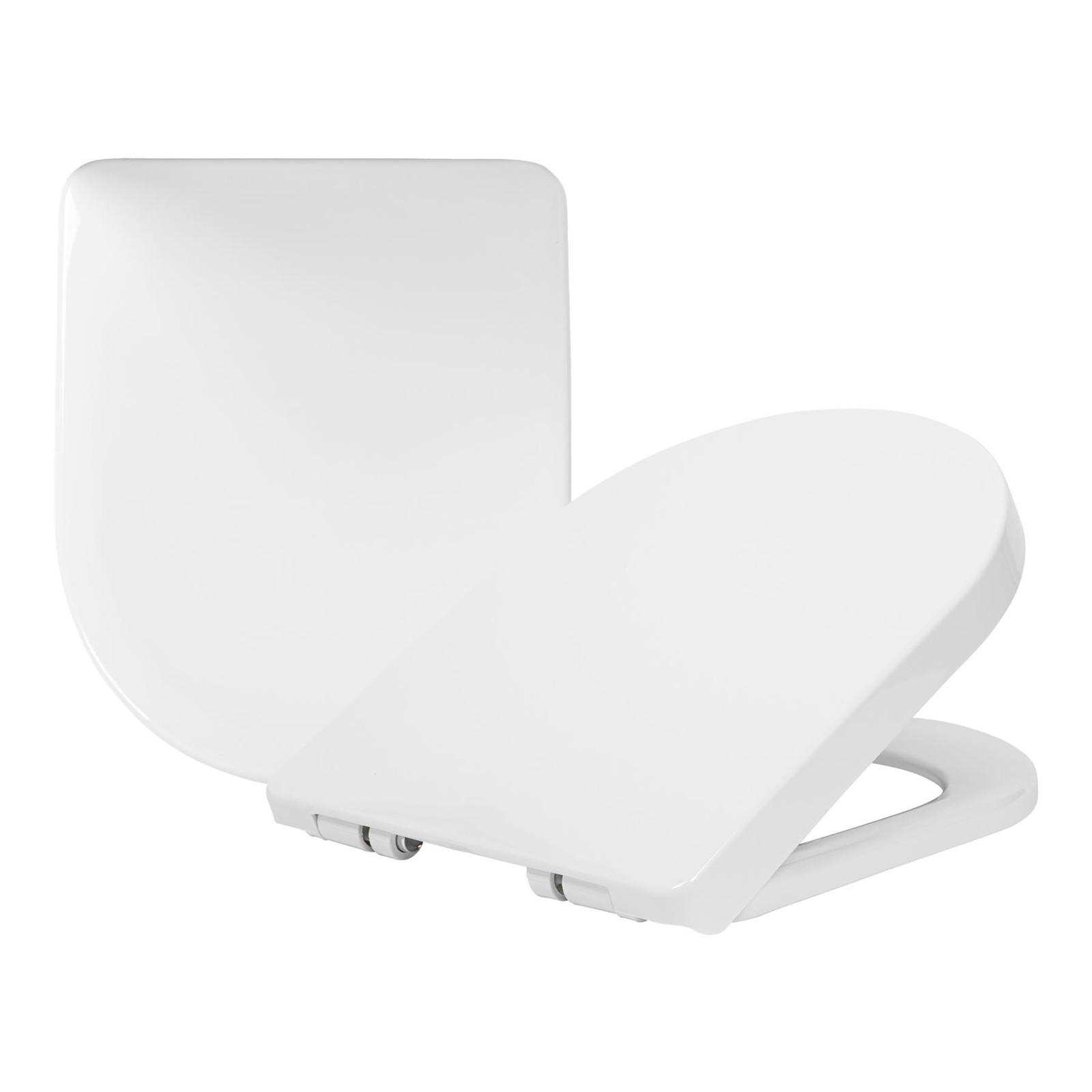 2x White Square Soft Close Toilet Seat Universal Heavy Duty Bathroom WC Seats