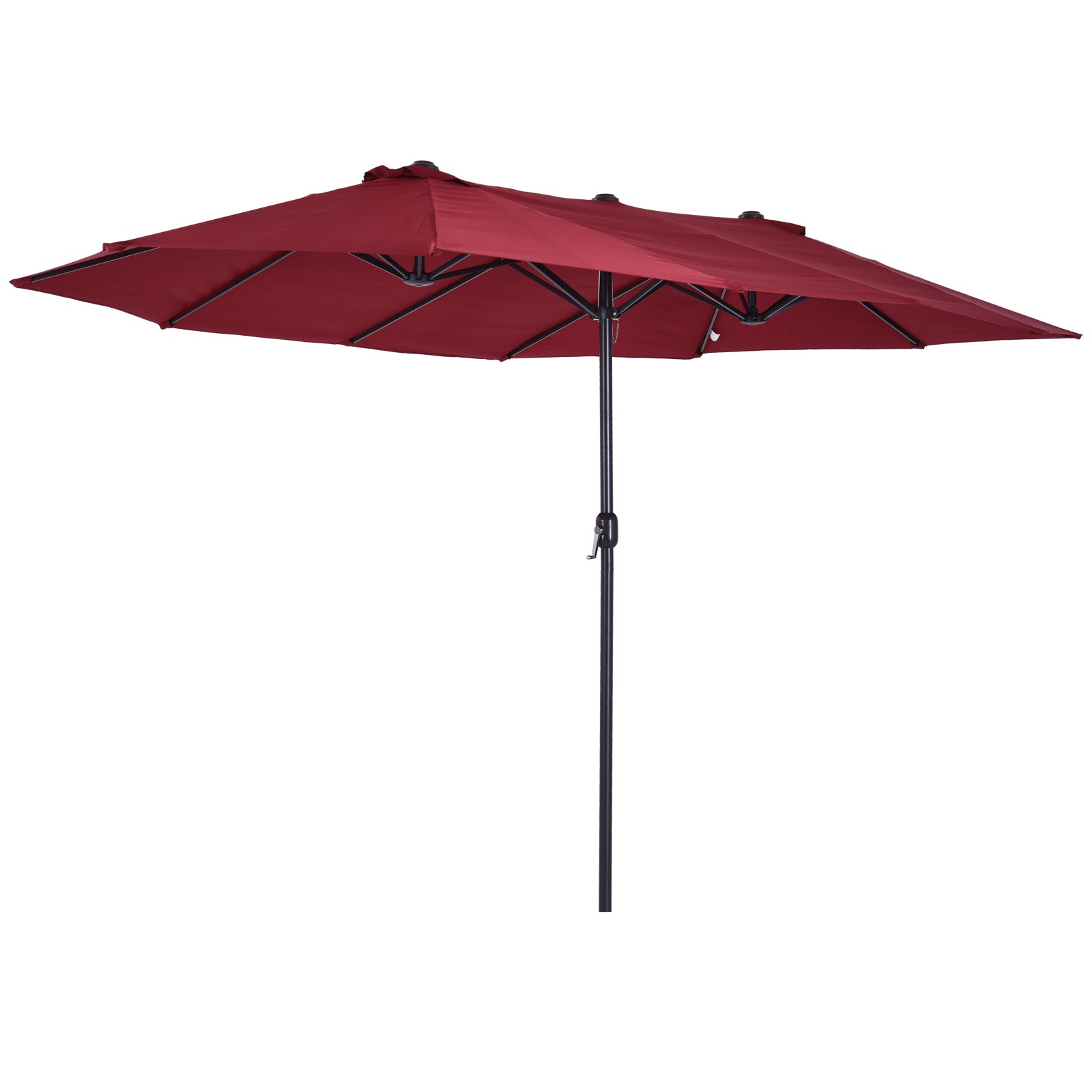 Outsunny 4.6M Garden Patio Umbrella Canopy Parasol Sun Shade w/o Base Wine Red