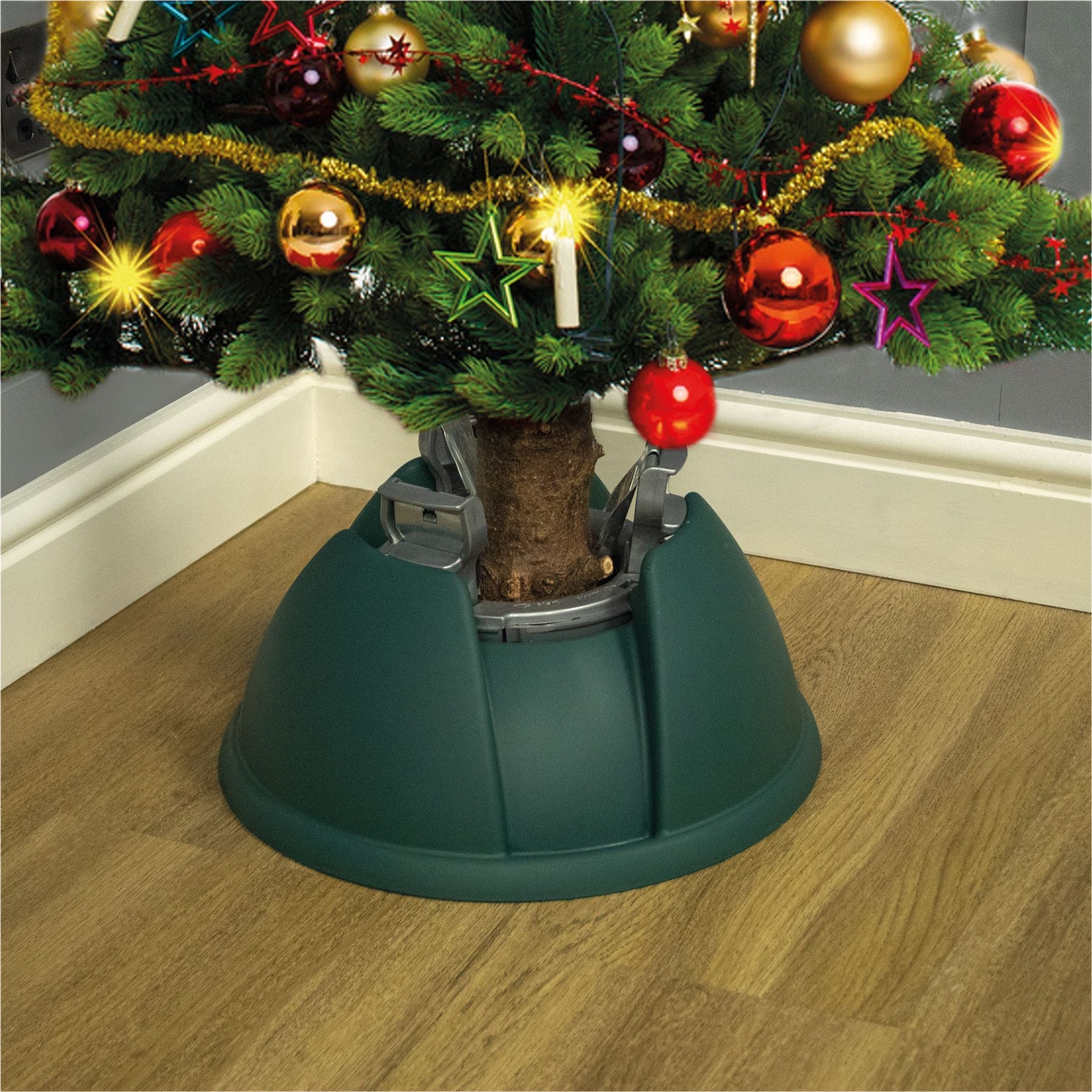 Christmas Tree Stand Heavy Duty 1L Water Reservoir For Real Trees up to 2.3M