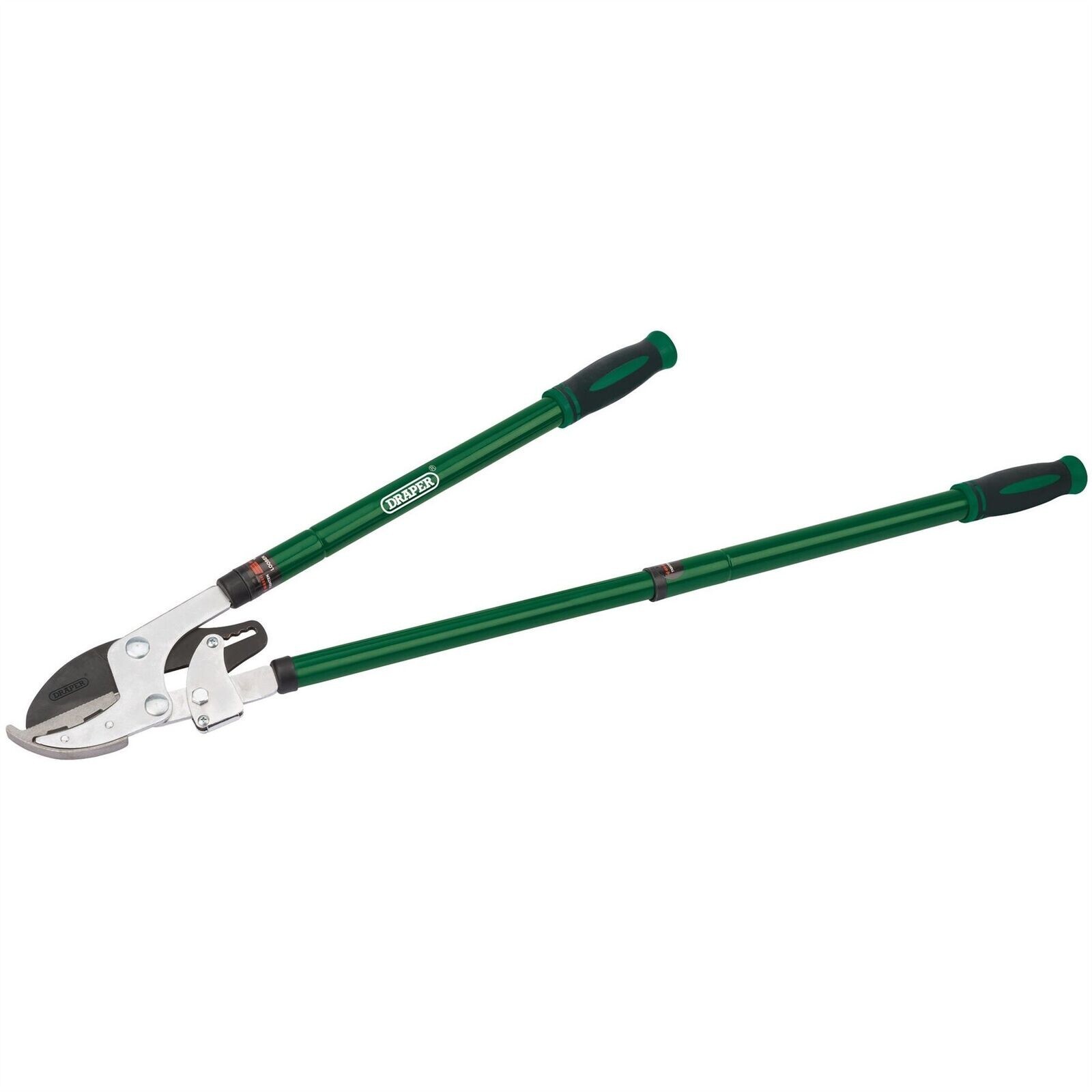 Telescopic Ratchet Action Anvil Loppers with Steel Handles Garden Green Draper