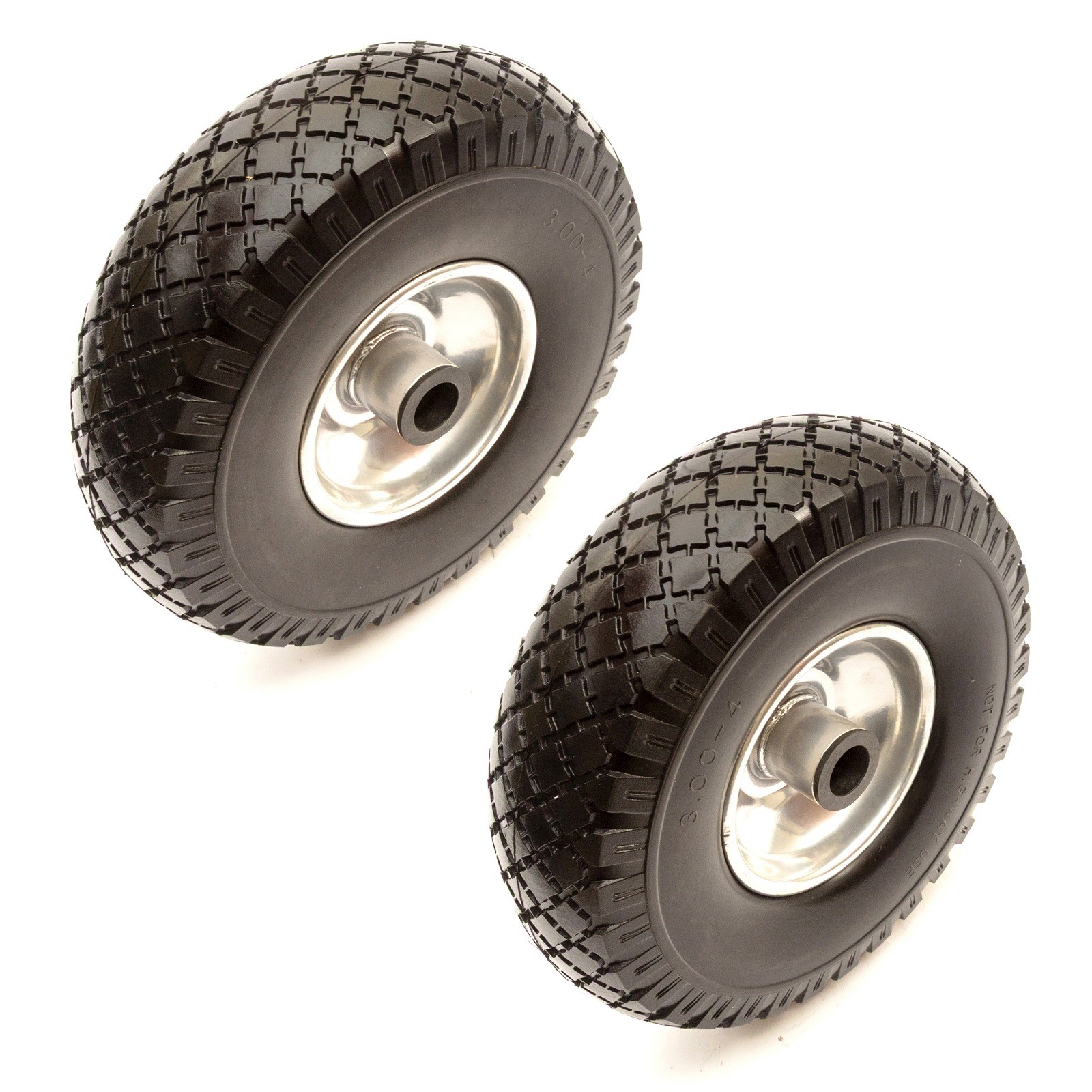 2x 10 Inch 260x85 PU Wheel Tyre Solid Puncture Proof 20mm Bearing Garden Trolley