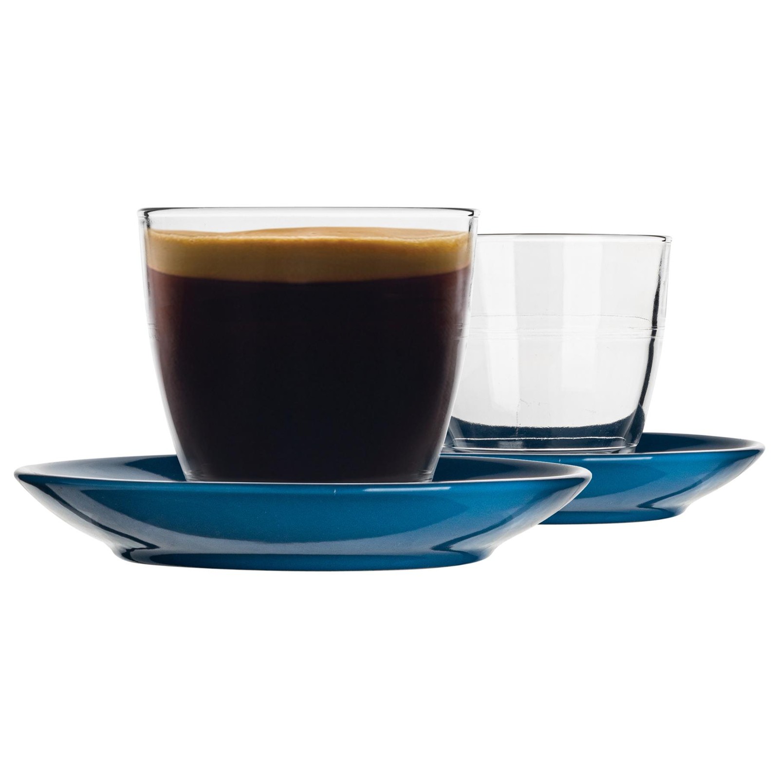 12 Piece Gigogne Coffee Cup & Saucer Set Tumbler Mug Latte 220ml Blue