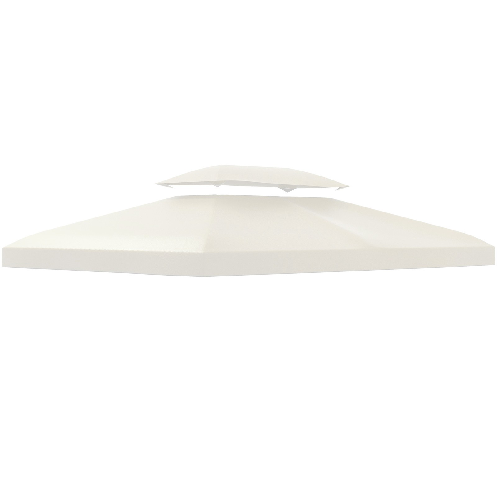 Outsunny 3x4m Gazebo Replacement Roof Canopy 2 Tier Top UV Cover Patio Cream