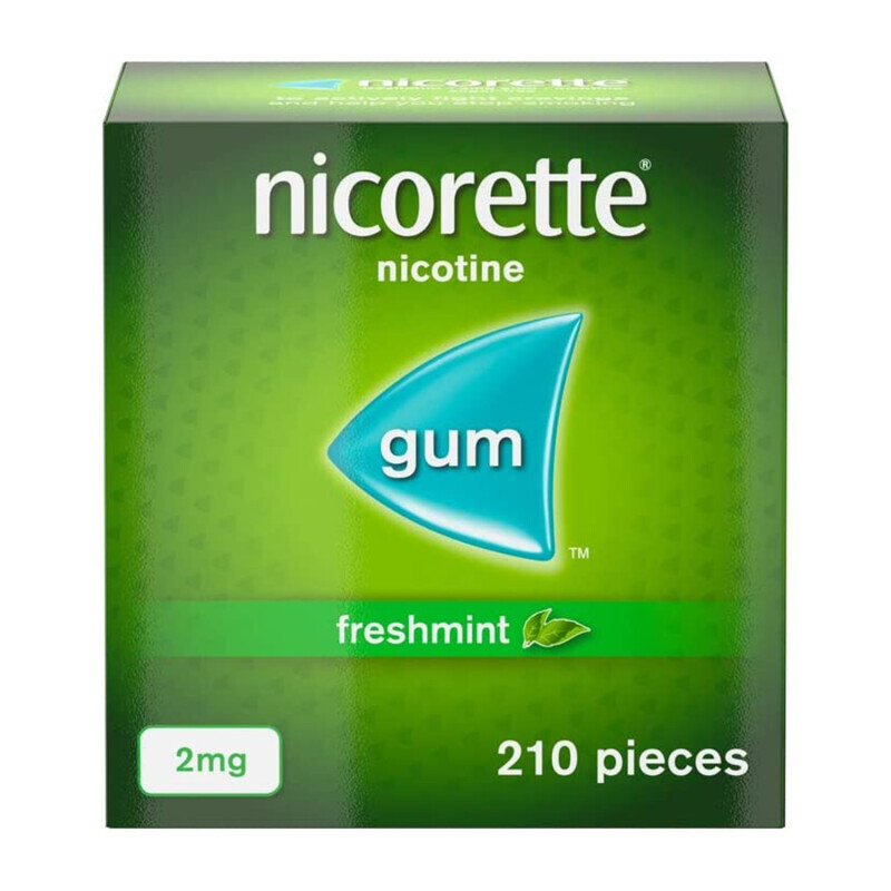 Nicorette 2mg Freshmint Gum 210 Pieces Nicotine Replacement for Smoking