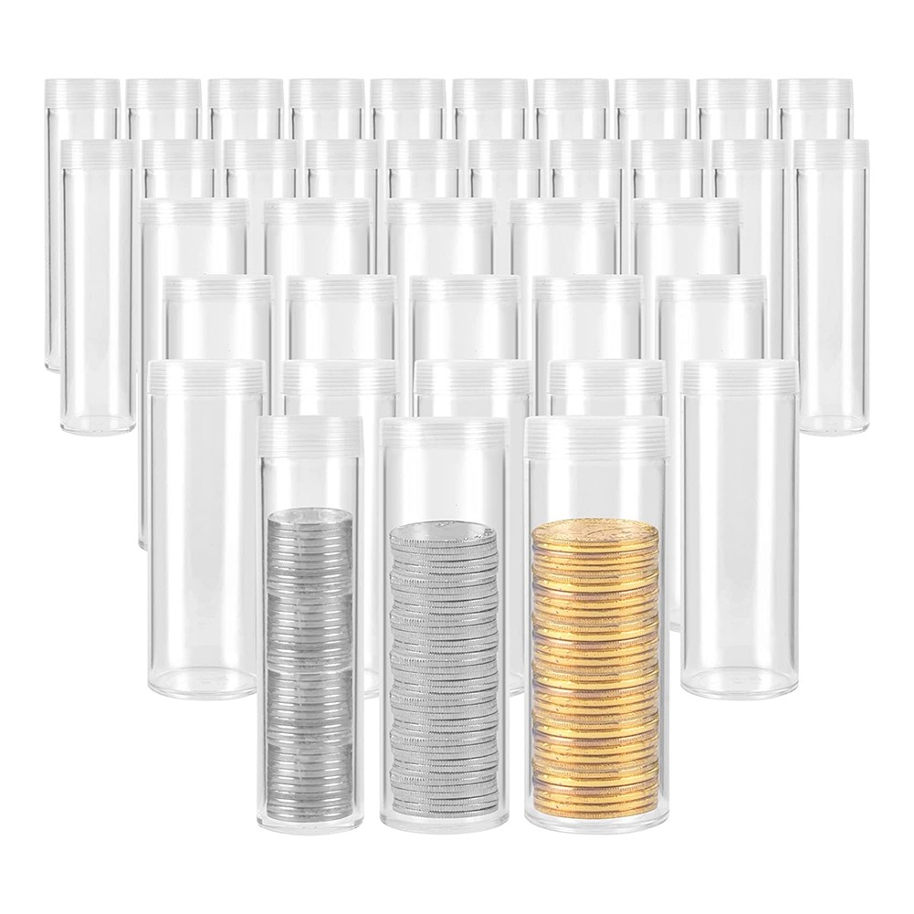 Coin Tubes Clear Plastic Coin Tubes Coin Tubes Coin Collection8117