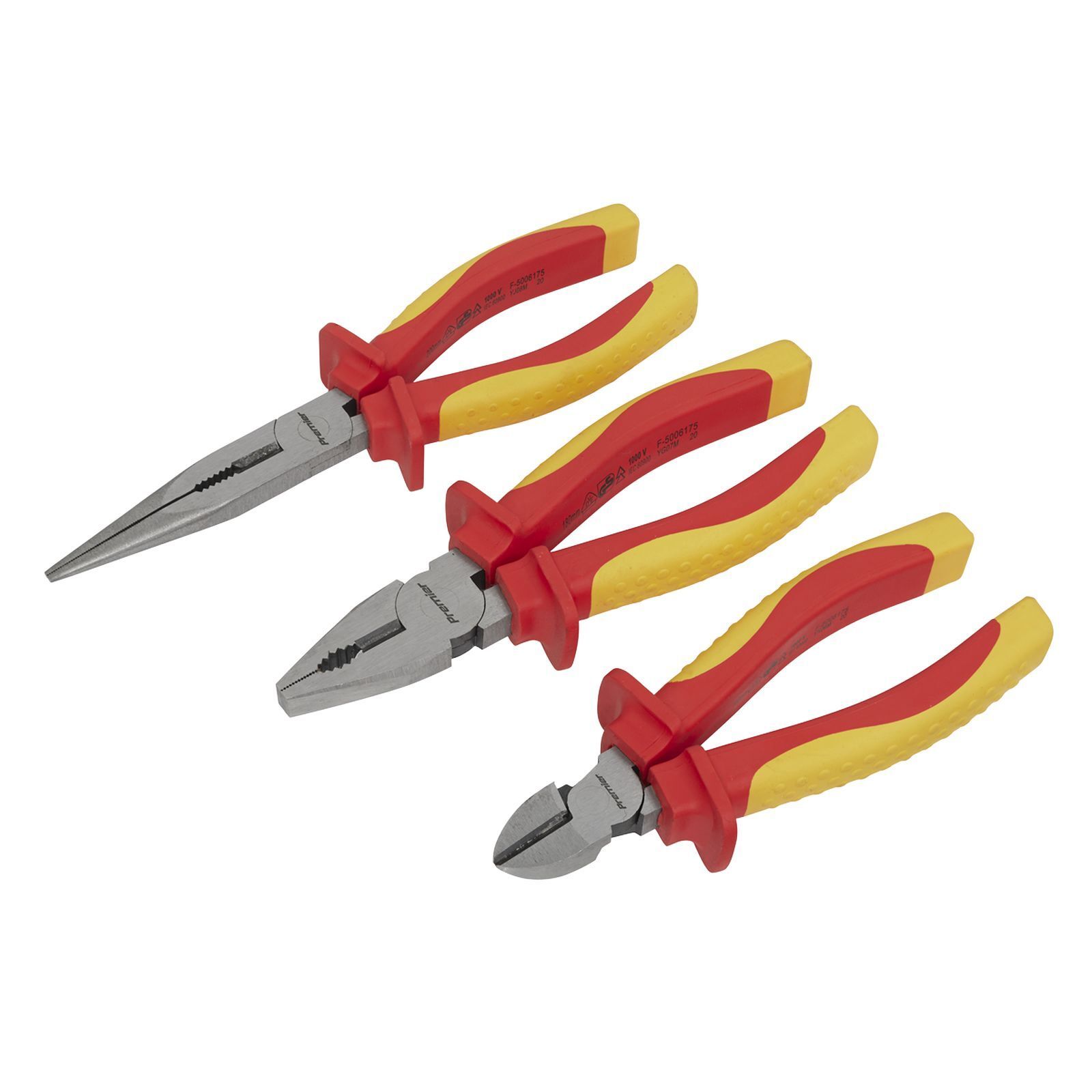Sealey Pliers Set 3pc VDE Approved Electrician's Combination DIY Tools Garage