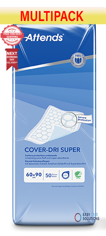 200 x Attends Cover Dri Super Disposable Bed pads | 60 x 90cm | 4 Packs of 50