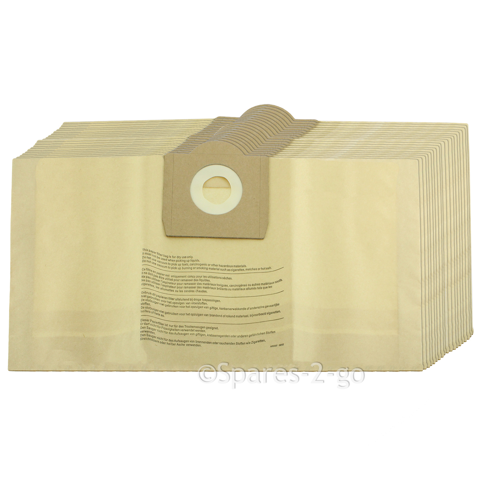 Dust Bags for SEALEY Vacuum Cleaner Canister Hoover 30 Litre Tub Bag Pack of 20