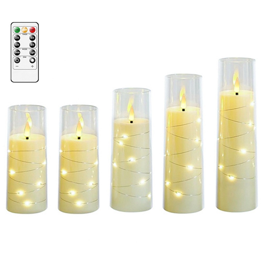 5 Pcs Flameless LED Candles Flickering Candles Battery Operated Candles4104