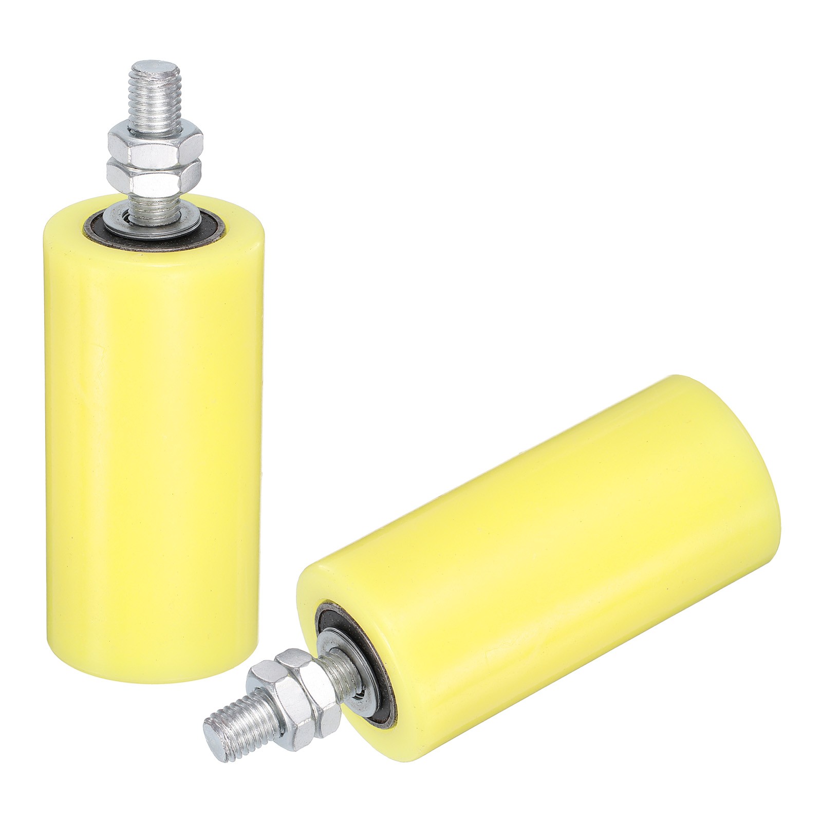 2Pcs Slide Gate Guide Roller, 5" Nylon Sliding Gate Support Assembly, Yellow