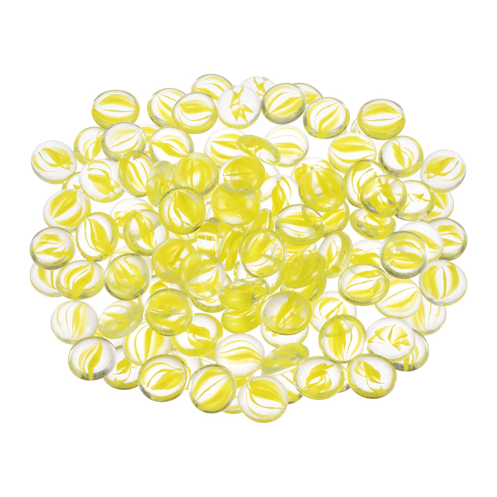 Fire Glass Beads Round Glass Marbles Gravel Pebbles 1000g/2.2lbs Clear Yellow