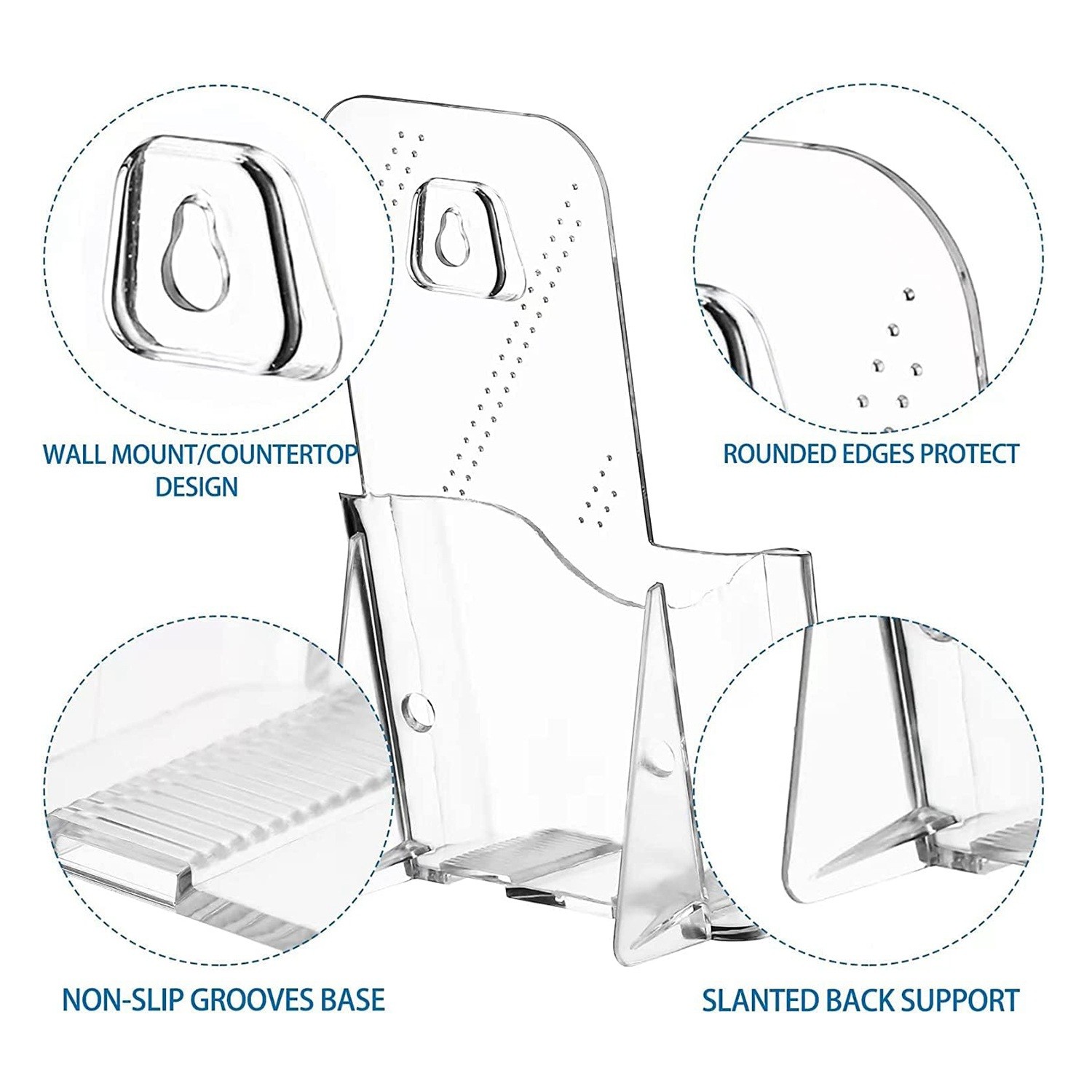 Acrylic Brochure Holder, 6 Pack Trifold 4 Inches Wide Pamphlet Holder Wall8490