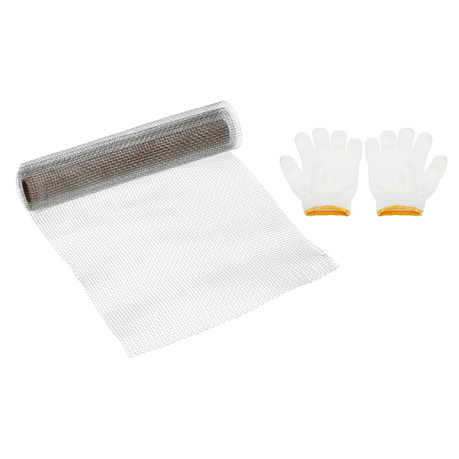 40"Lx16"W Woven Wire Mesh, 8Mesh 304 Stainless Steel Filter Screen with Gloves