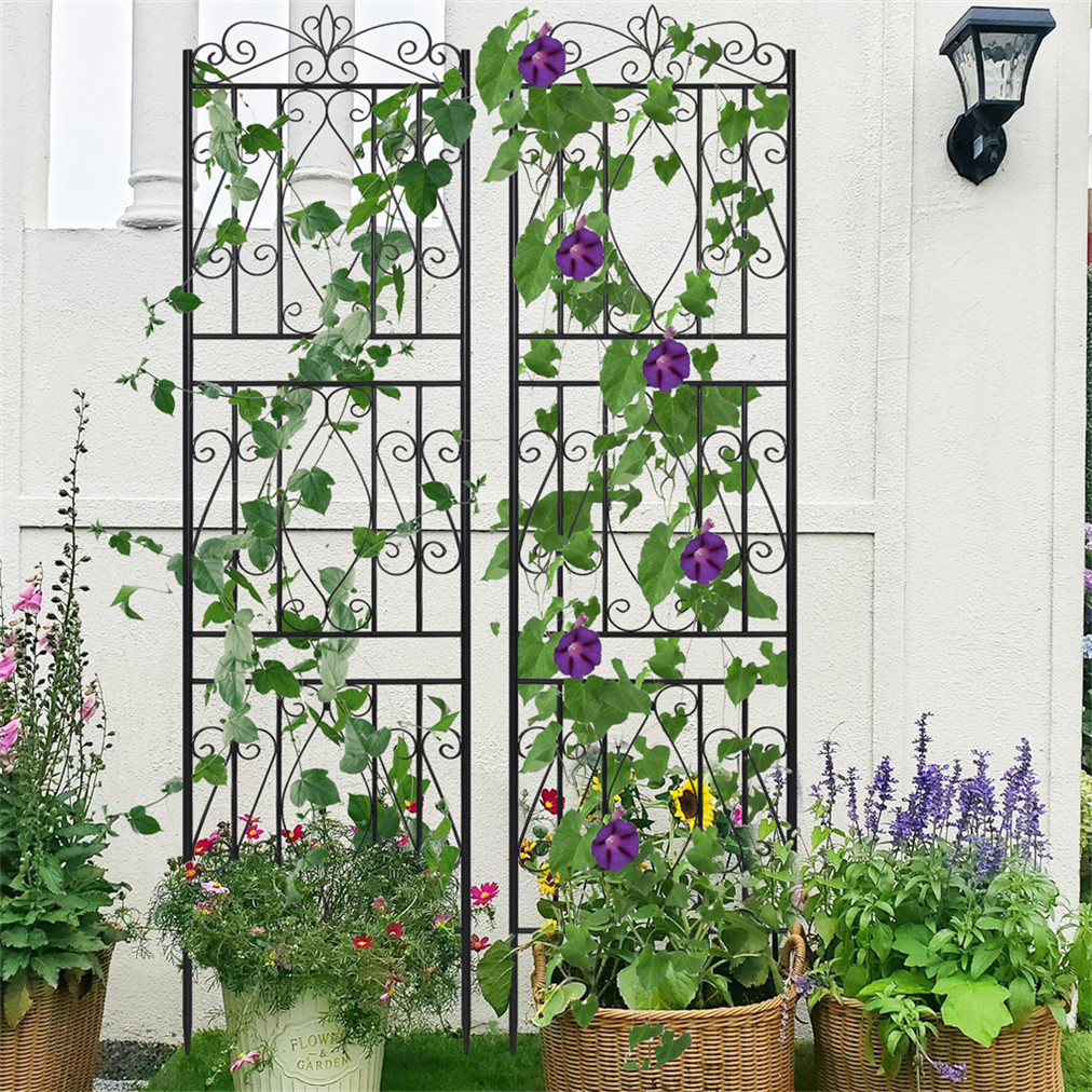 2 Tall Metal Garden Trellis Lattice Panel Yard Corner Décor for Climbing Jasmine