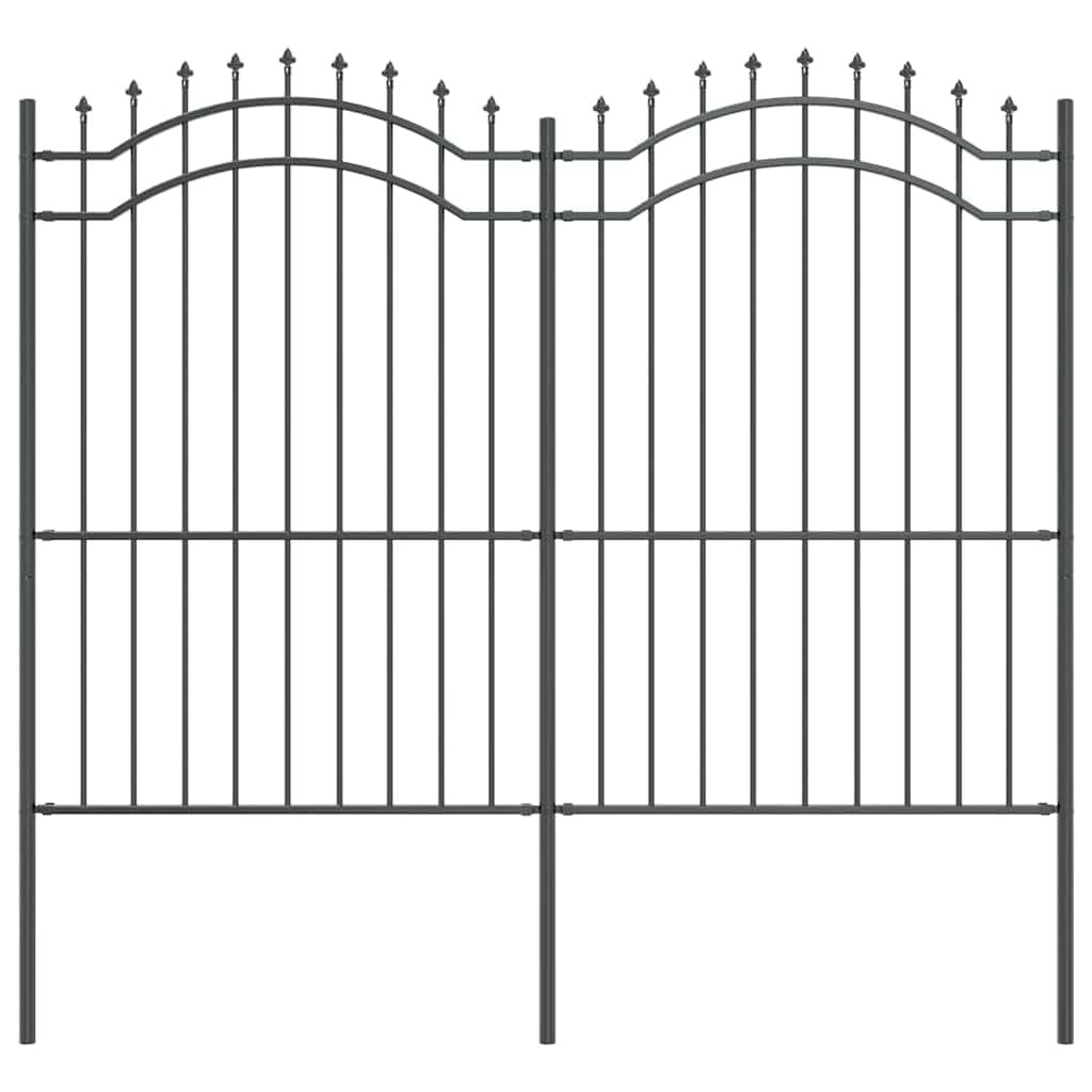 vidaXL Garden Fence Grey 240 x 215 cm Powder-coated steel, Garden and Terrace, M