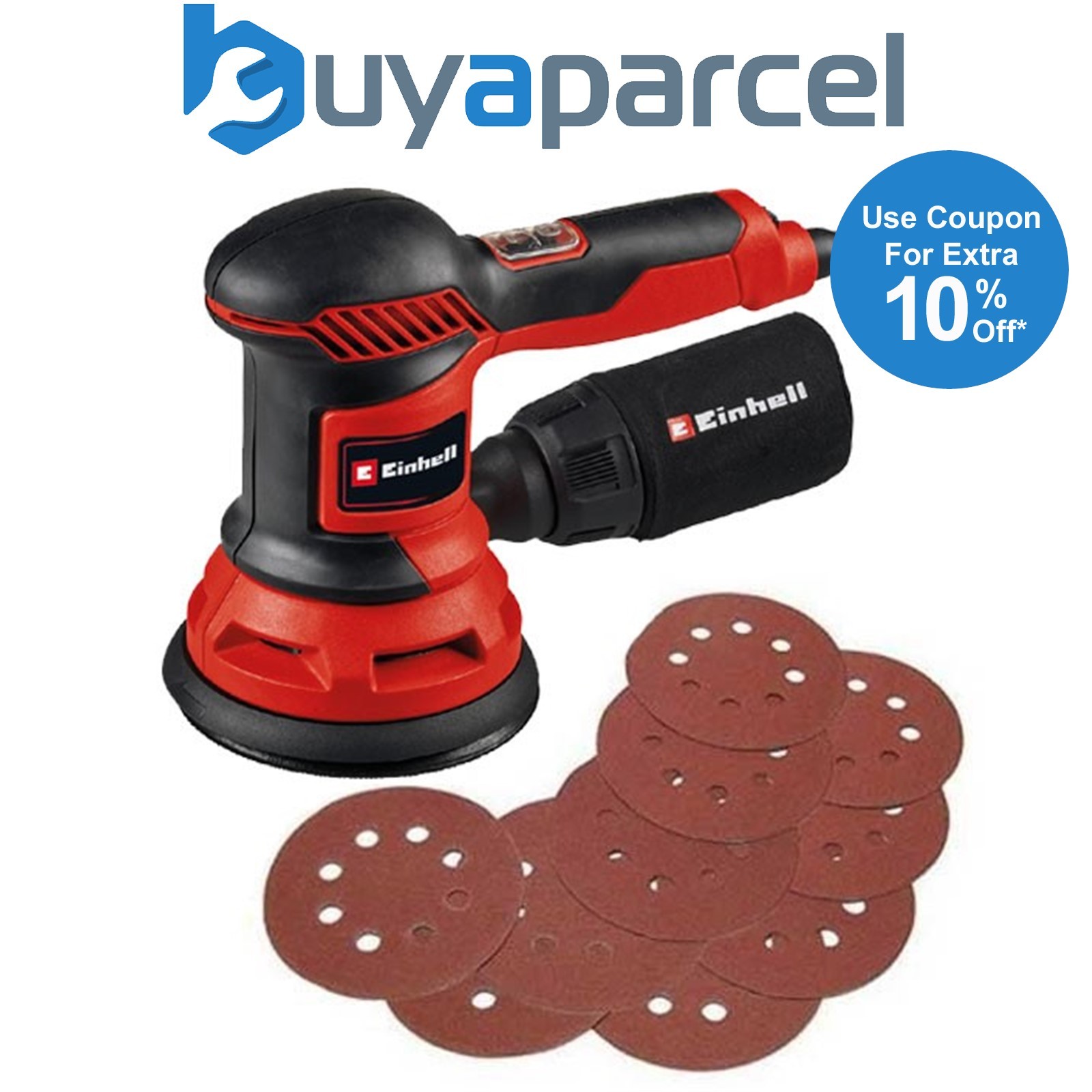 Einhell TC-RS 425 E 125mm Orbital Sander Rotary Corded Electric 425W + 13 Sheets