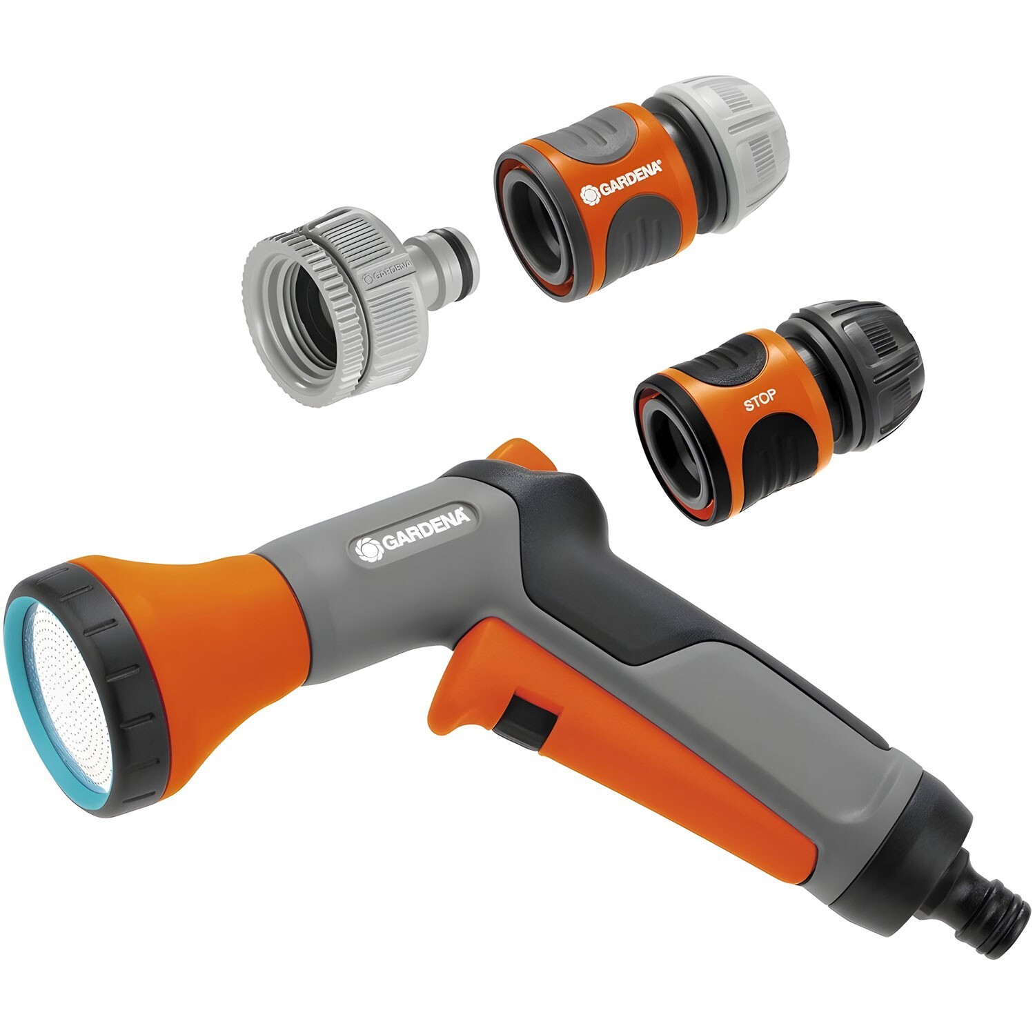 Gardena Hose Spray Gun Set – Classic Nozzle Tap Connector, Soft Watering Spray