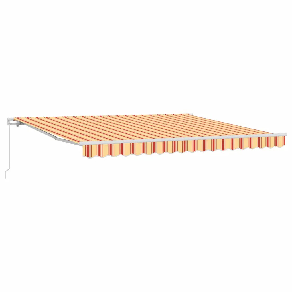 vidaXL Retractable Awning Manual Yellow and Orange 400 x 300 cm, Garden and Terr