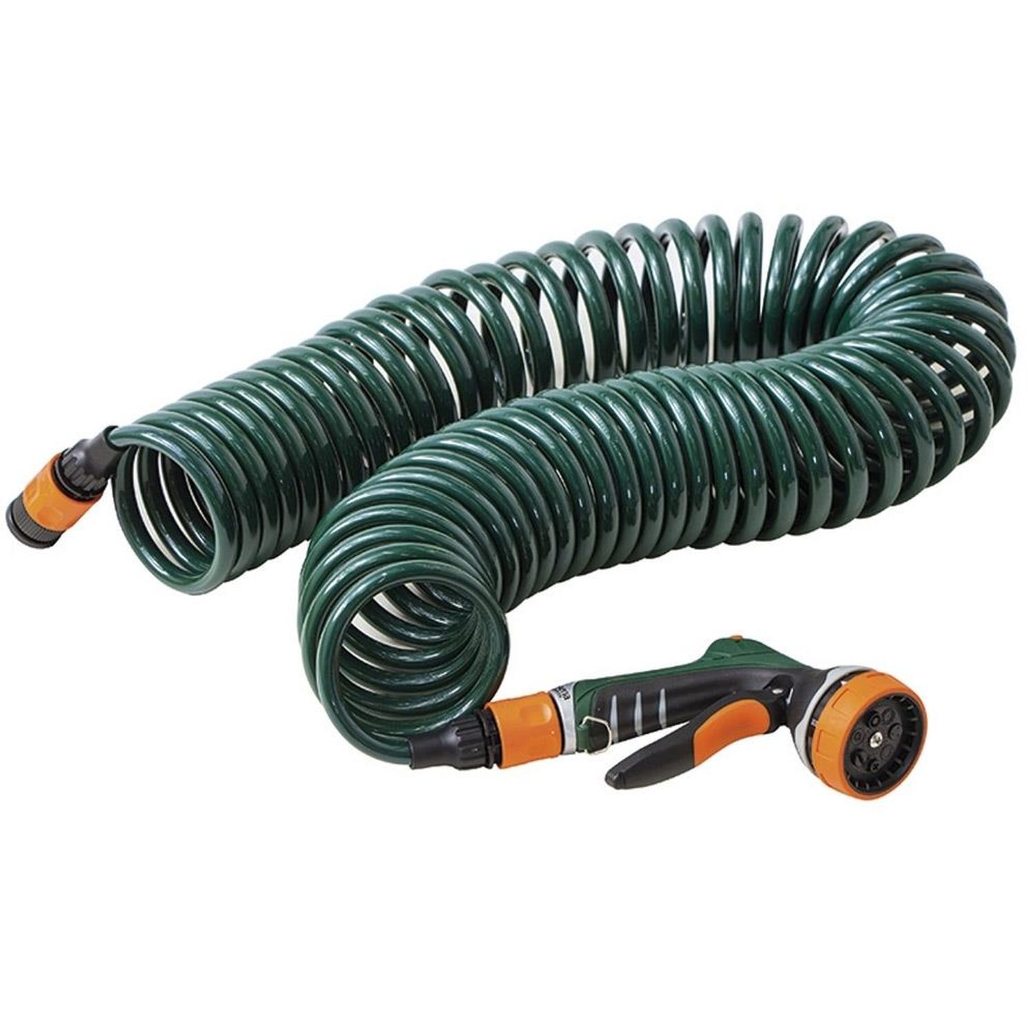 Coiled Hose Set 10m + Multifunctional Shower Garden Hose Water Hose TOP