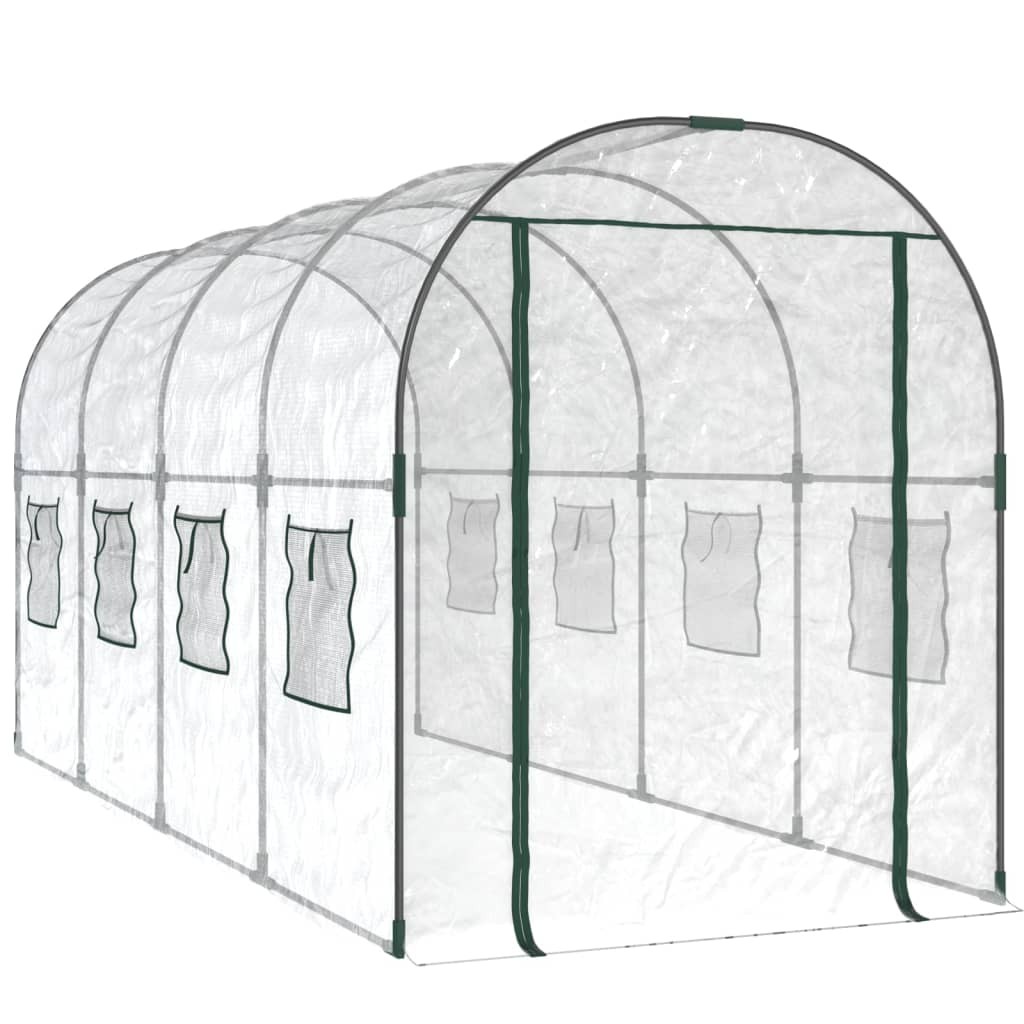 Greenhouse Transparent PVC&Powder-coated Steel Outdoor Patio vidaXL