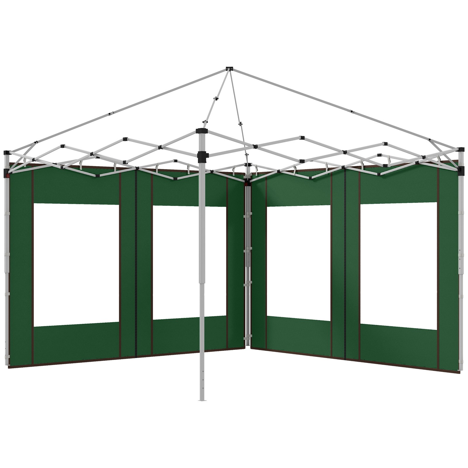 Outsunny 3x3(m) or 3x6m Pop Up Gazebo Side Panels with Windows, Green