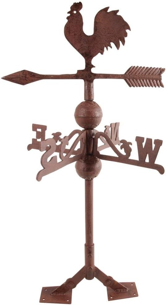 Esschert WV10 Fallen Fruits Cast Iron Rooster Weathervane, Brown, 690.0 mm*360.