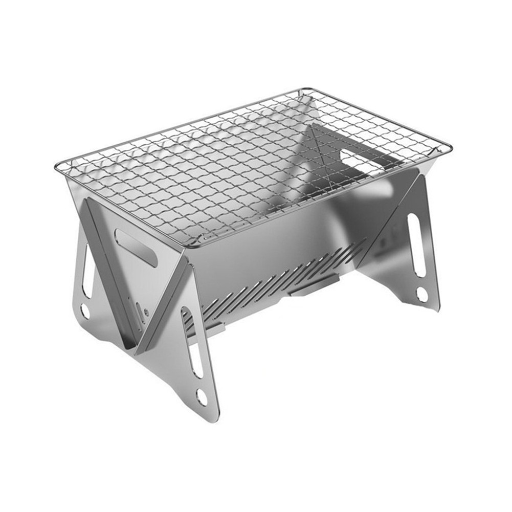 2X(2 Models Portable Outdoor Folding Card Stove Stainless Steel Barbecue9365