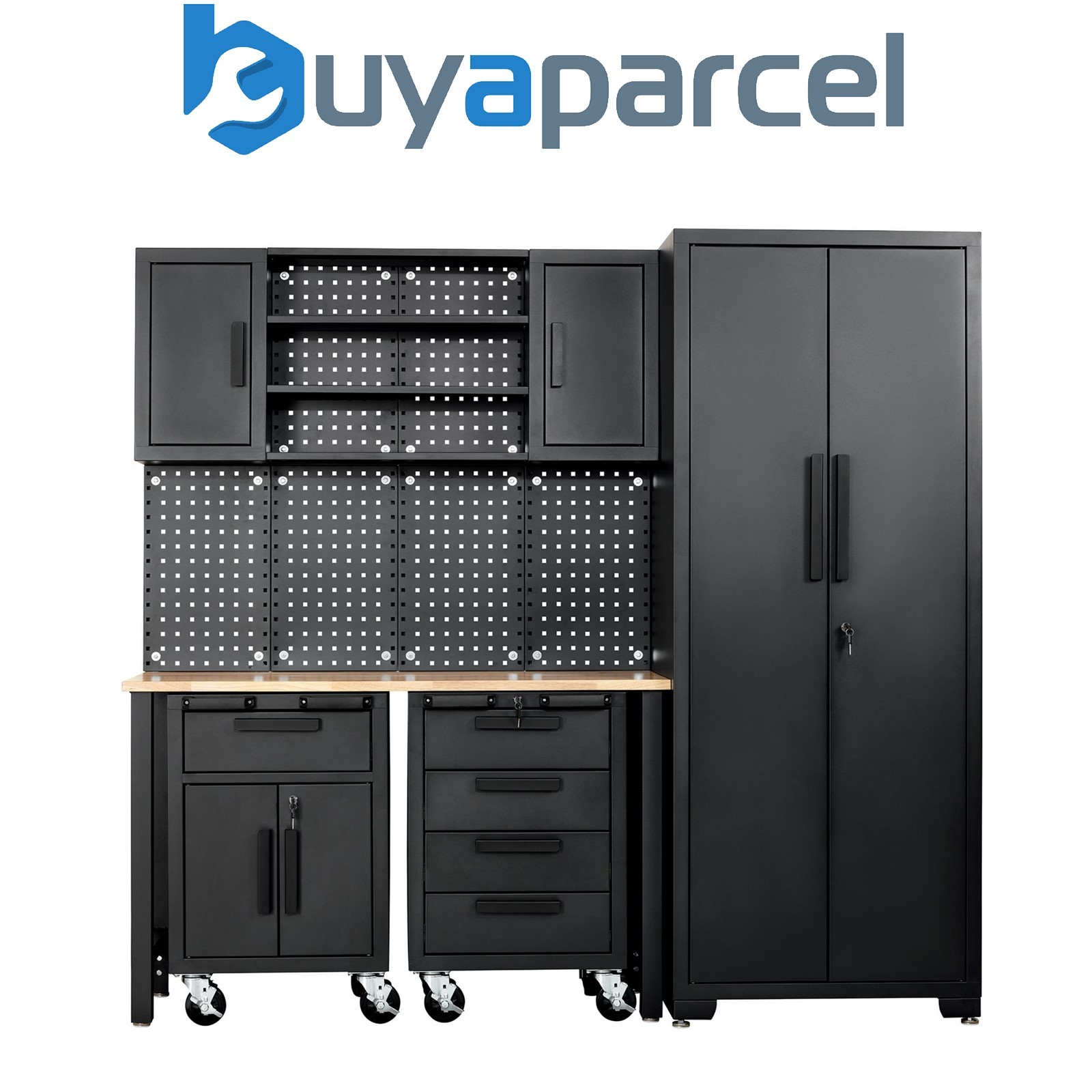 Draper 13269 Single Garage Workstation with Roller Cabinets