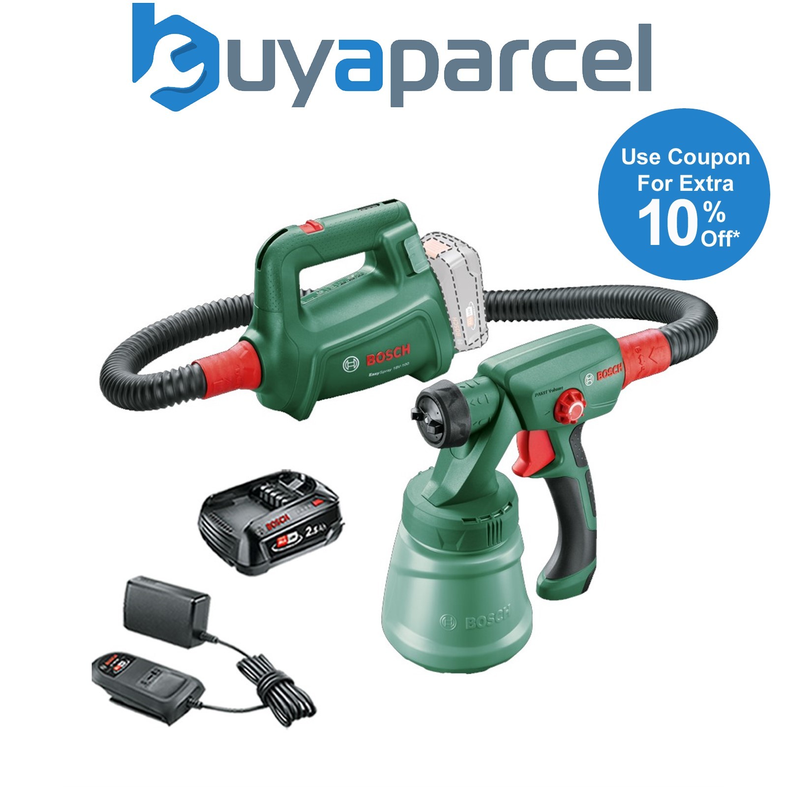 Bosch 0603208000 EasySpray 18v Paint Spray Gun System + 2.5AH Battery Kit