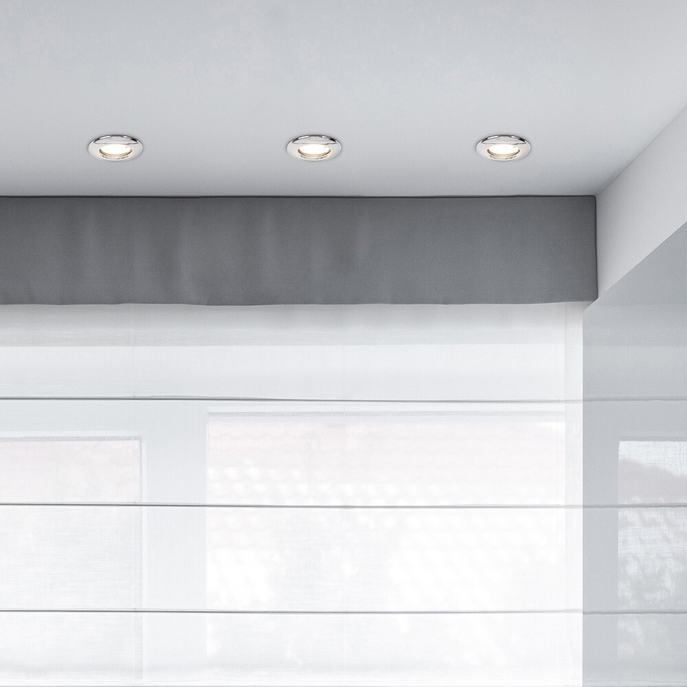 10 x Modern Chrome GU10 Recessed Ceiling Spot Light Downlights Downlight Lights
