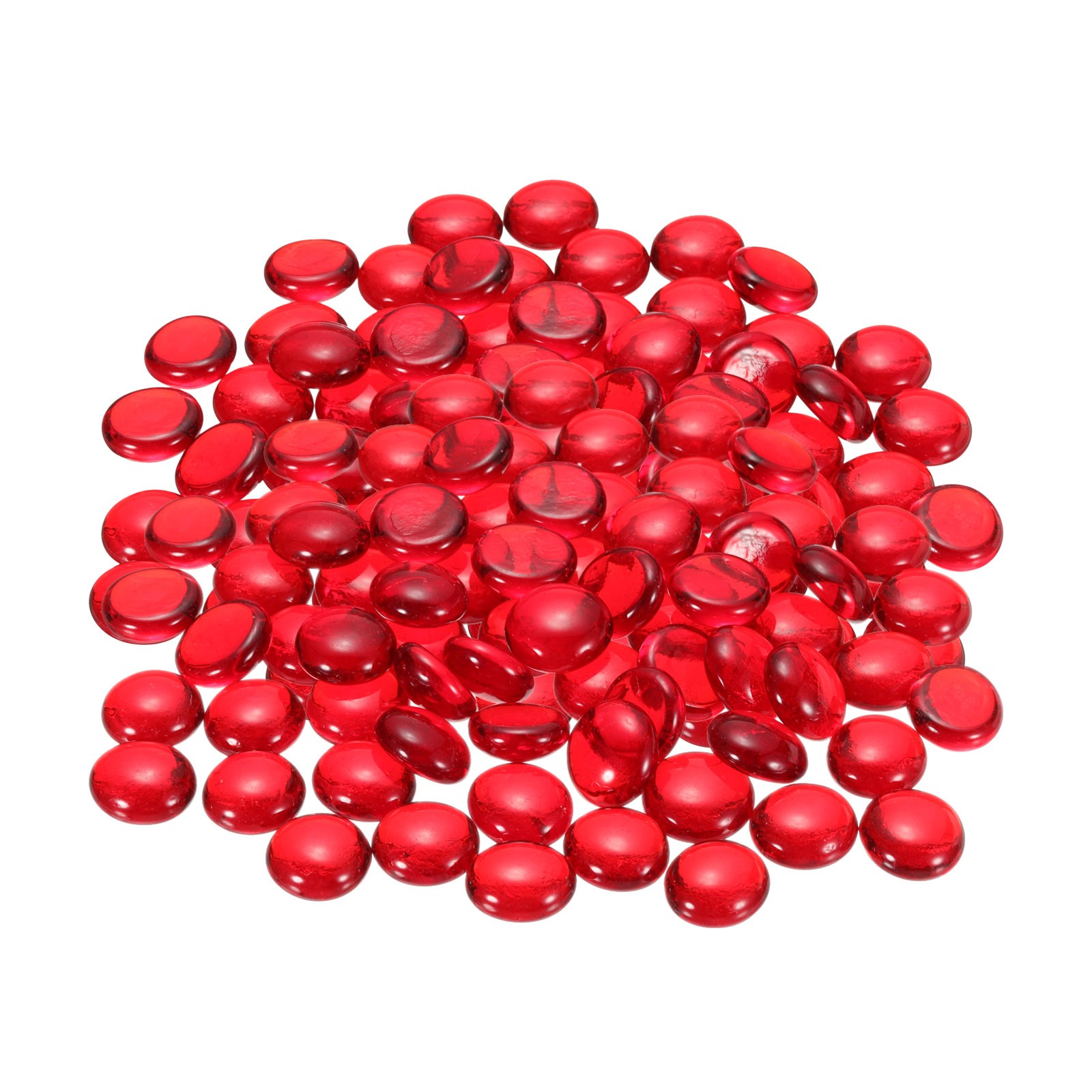 Fire Glass Beads Round Glass Marbles Gravel Pebbles 1000g/2.2lbs Red