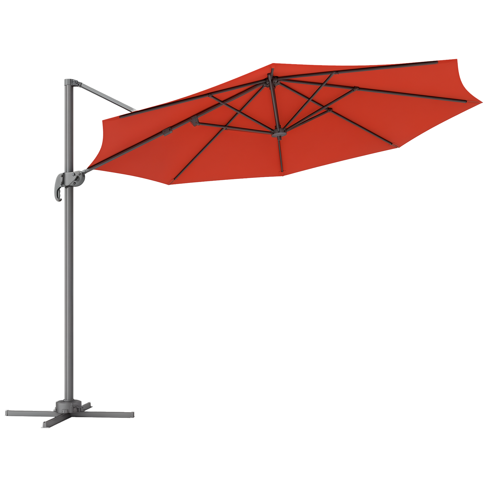 Outsunny 3 x 3(m) Cantilever Parasol Garden Umbrella with Cross Base Orange