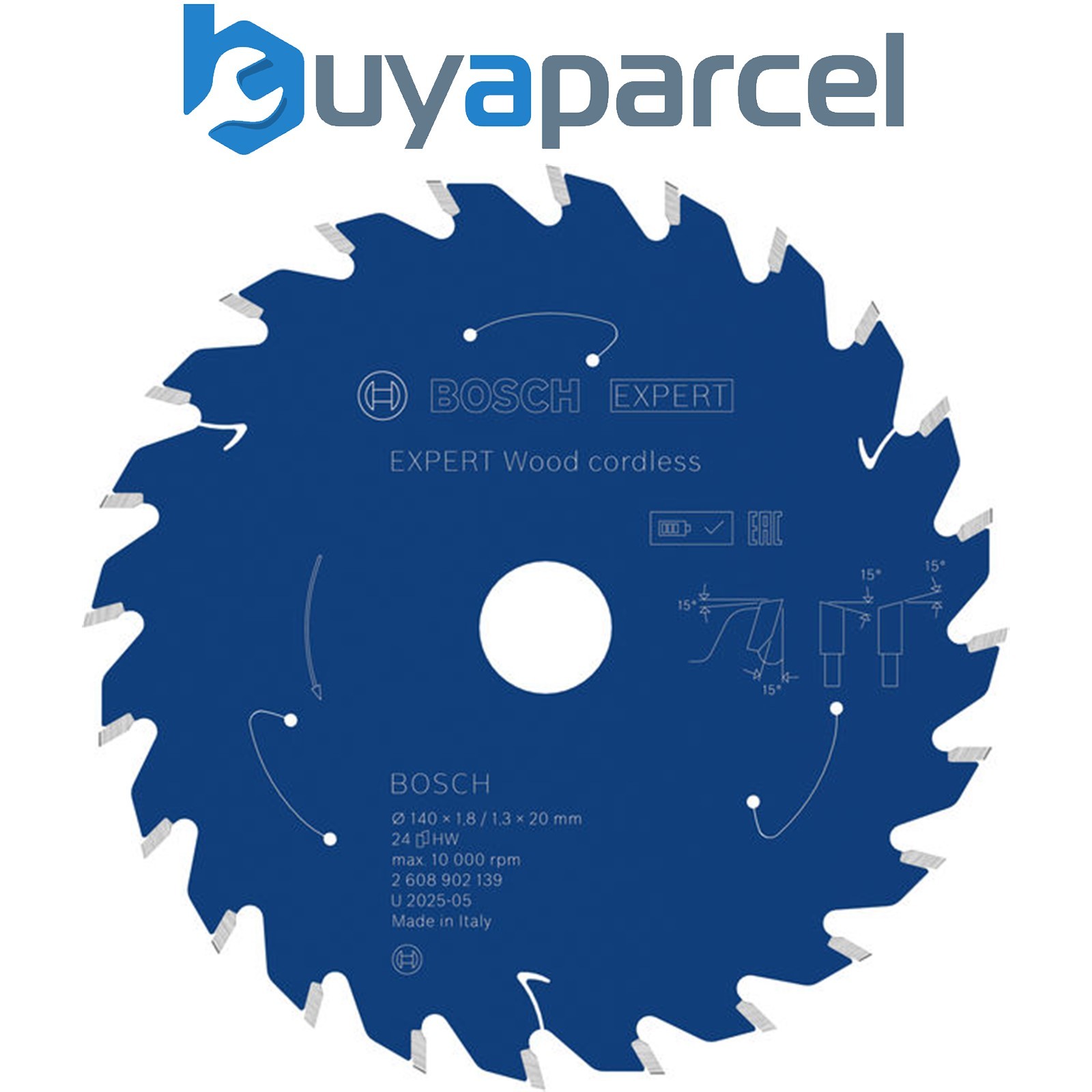 Bosch EXPERT Wood cordless Circular Saw Blade 140x 1.8/1.3 x 20mm T24 2608902139