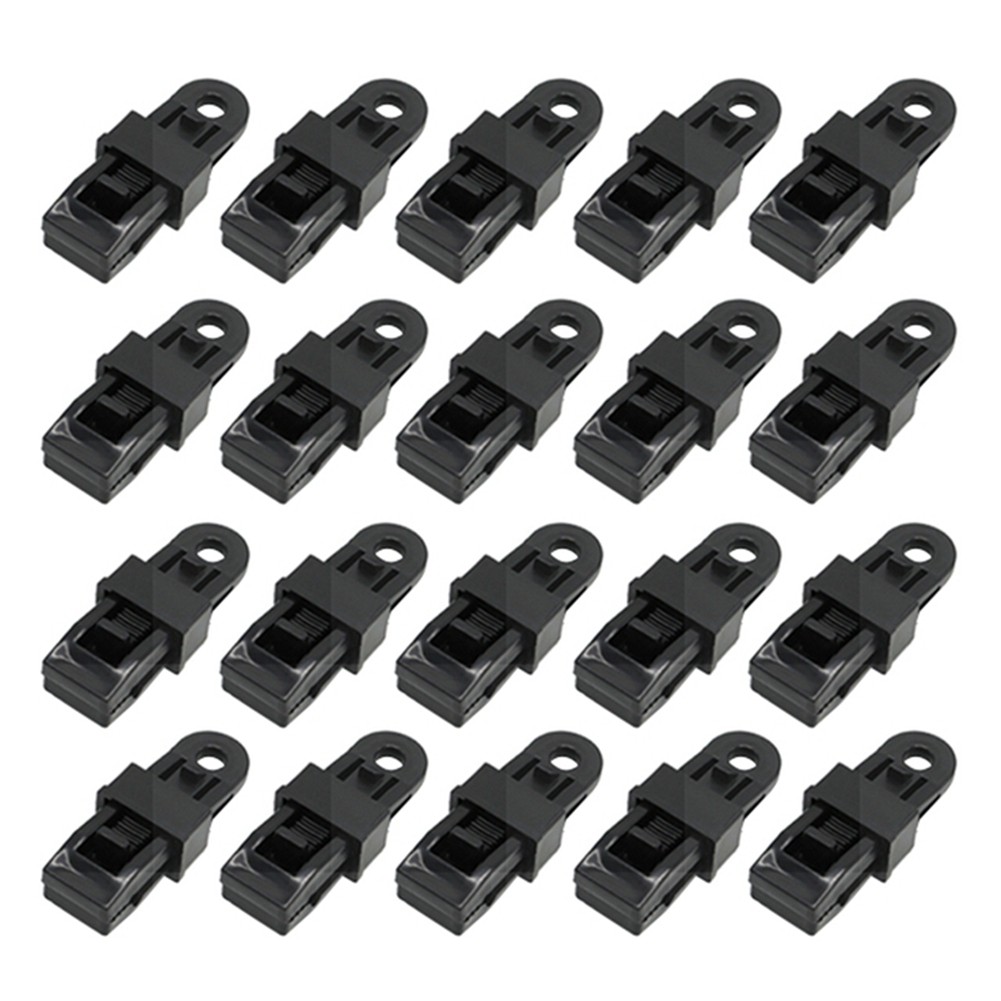 10X(20PCS Push-Pull Tent Clips Tent Attachment Clips Outdoor Camping Tent7852