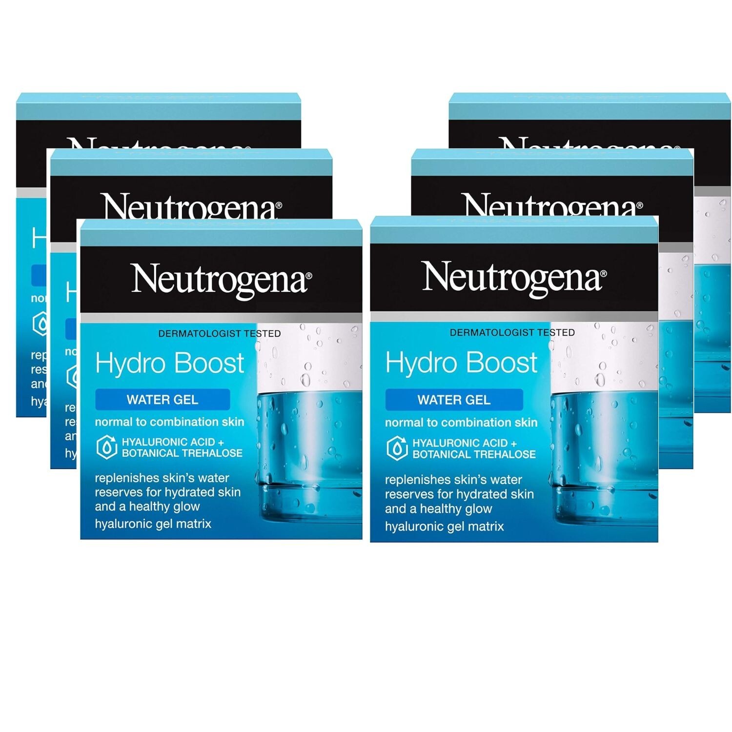 Neutrogena Hydro Boost Water Gel Moisturiser 50 ml Pack 6