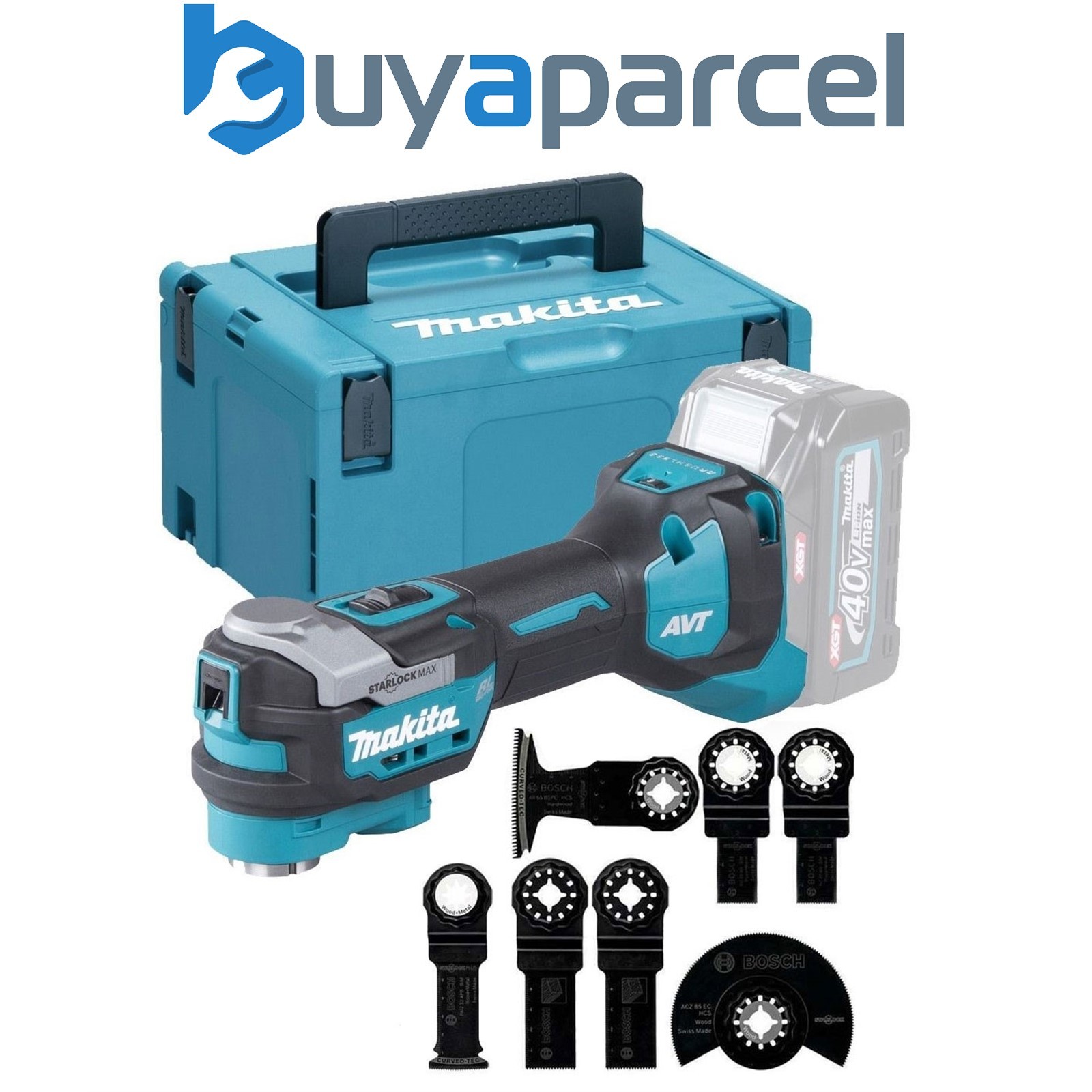 Makita TM001GZ02 40v XGT Brushless Starlock Multi Tool + 7PC Plunge Blade Set