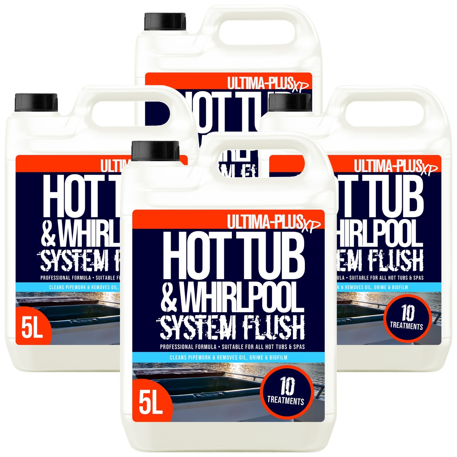Ultima Plus Hot Tub Cleaner Whirlpool Cleaning Chemical System Flush 4 x 5L
