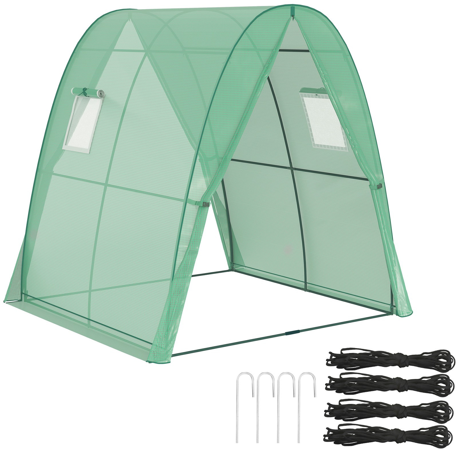 Outsunny Portable Greenhouse Gardening Plant Hot House with 2 Doors, Green