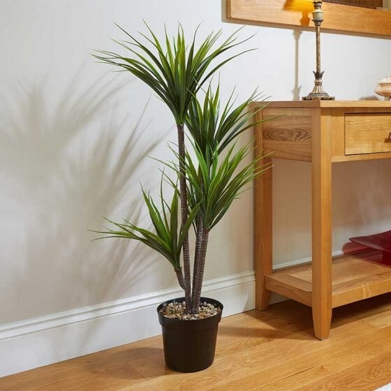 Artificial Realistic Faux Dragon Tree Potted Plant Indoor Decoration Home 110cm