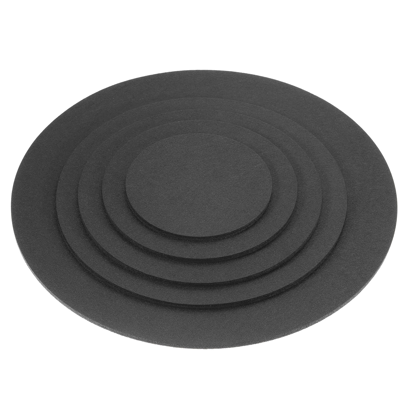 16 Pcs Plant Coasters 6" 8" 10" 12" 16" Reversible Round Felt Pad Mat, Black
