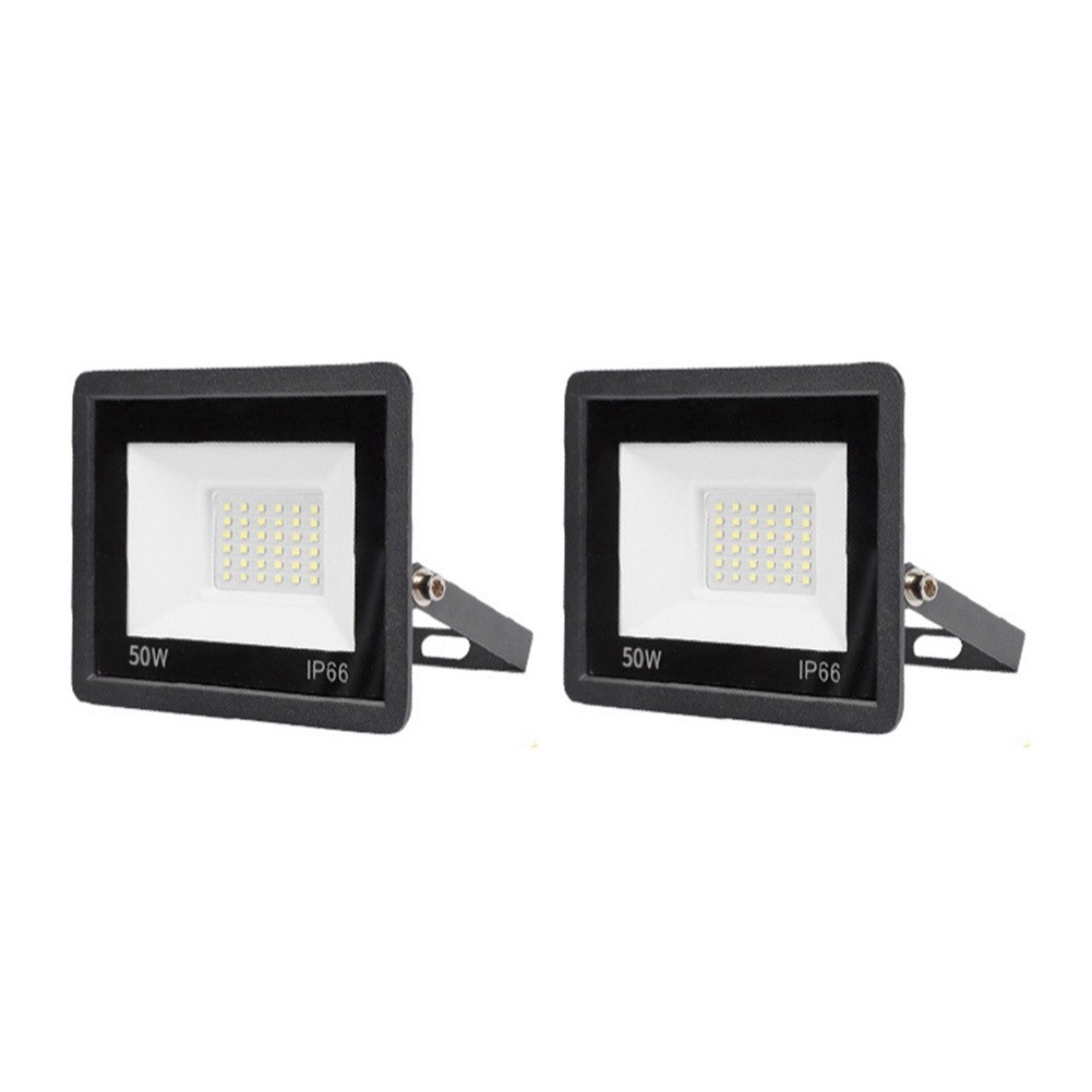 2X(2Pcs Outdoor Security Lights 50W Super Bright PIR LED Light with1546