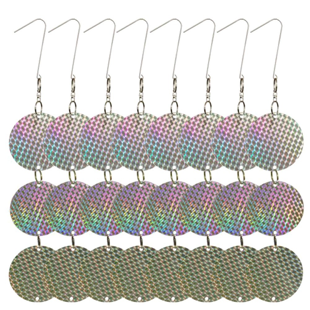 2X(8PCS/Set Bird Repellent Discs Reflective Hanging Device to Keep Birds7041