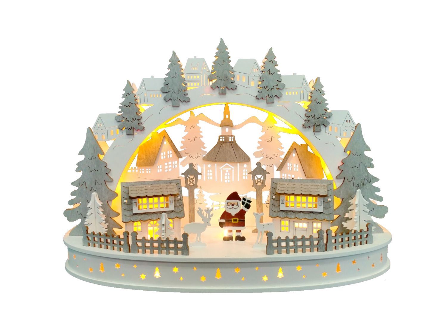 Led Winter Landscape Made of Wood Christmas Decoration Illuminated